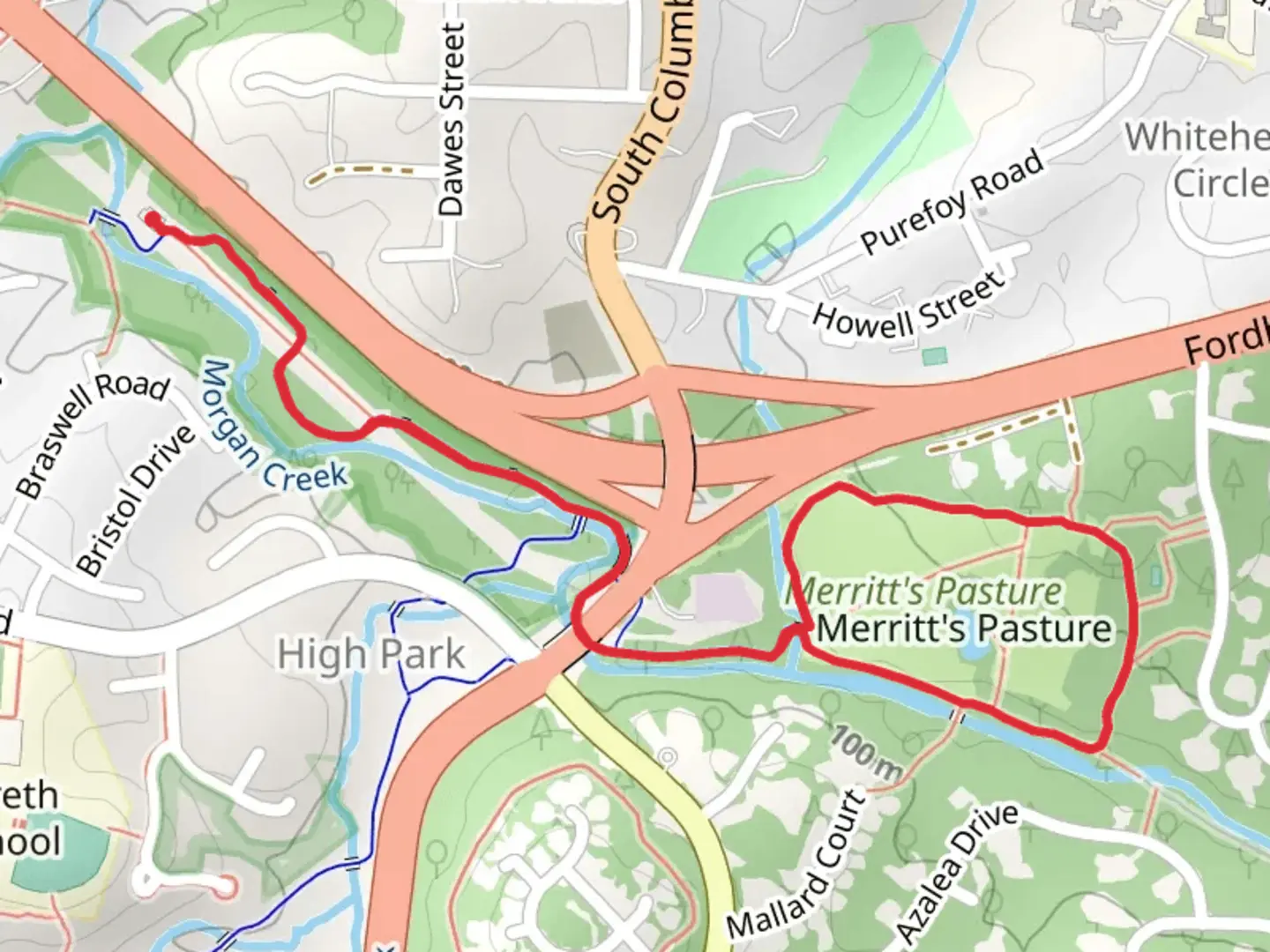 An image depicting the trail Morgan Creek Loop Trail and its surrounding area.
