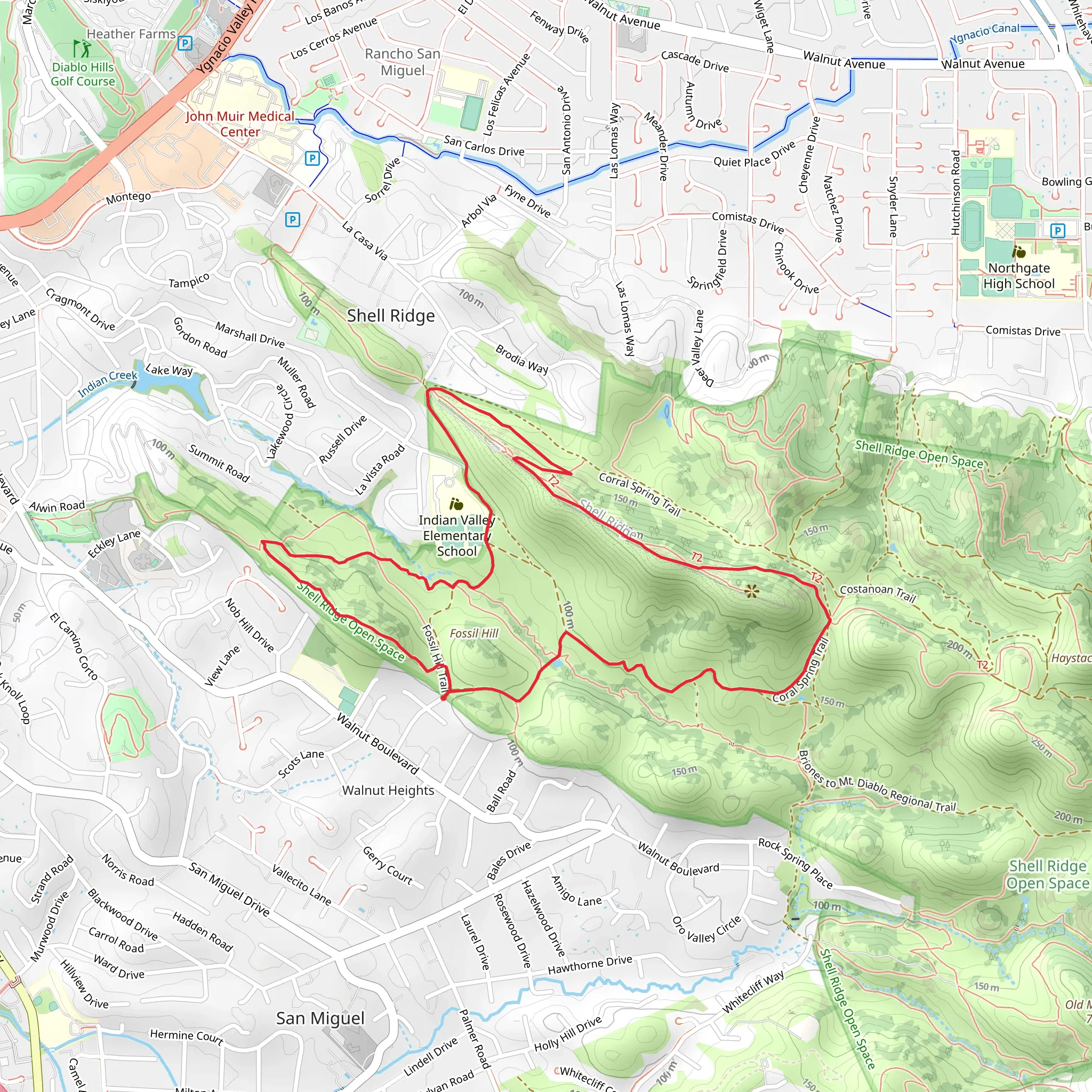 Briones to Mt Diablo Regional, Ridge Top and Kovar Loop Trail mobile static map