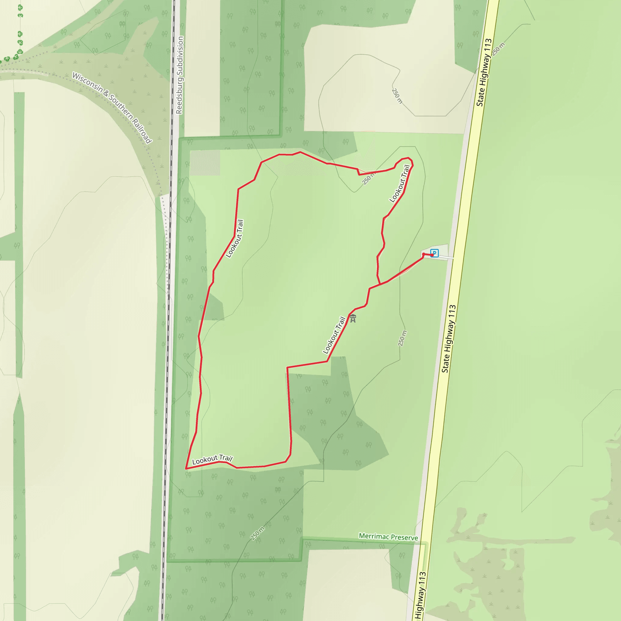 Loop beside Gallus Slough mobile static map