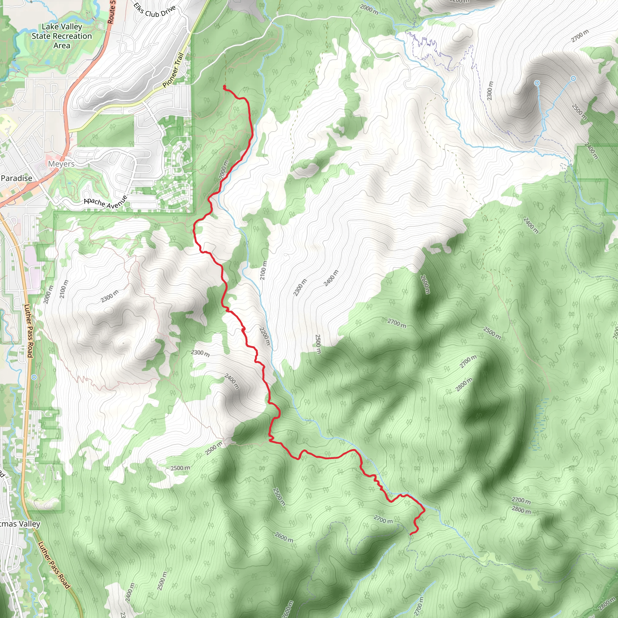 Saxon Creek Trail mobile static map