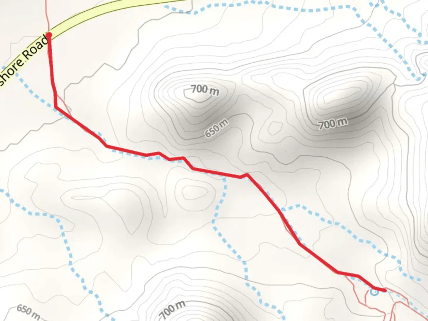 An image depicting the trail Northshore Road and its surrounding area.
