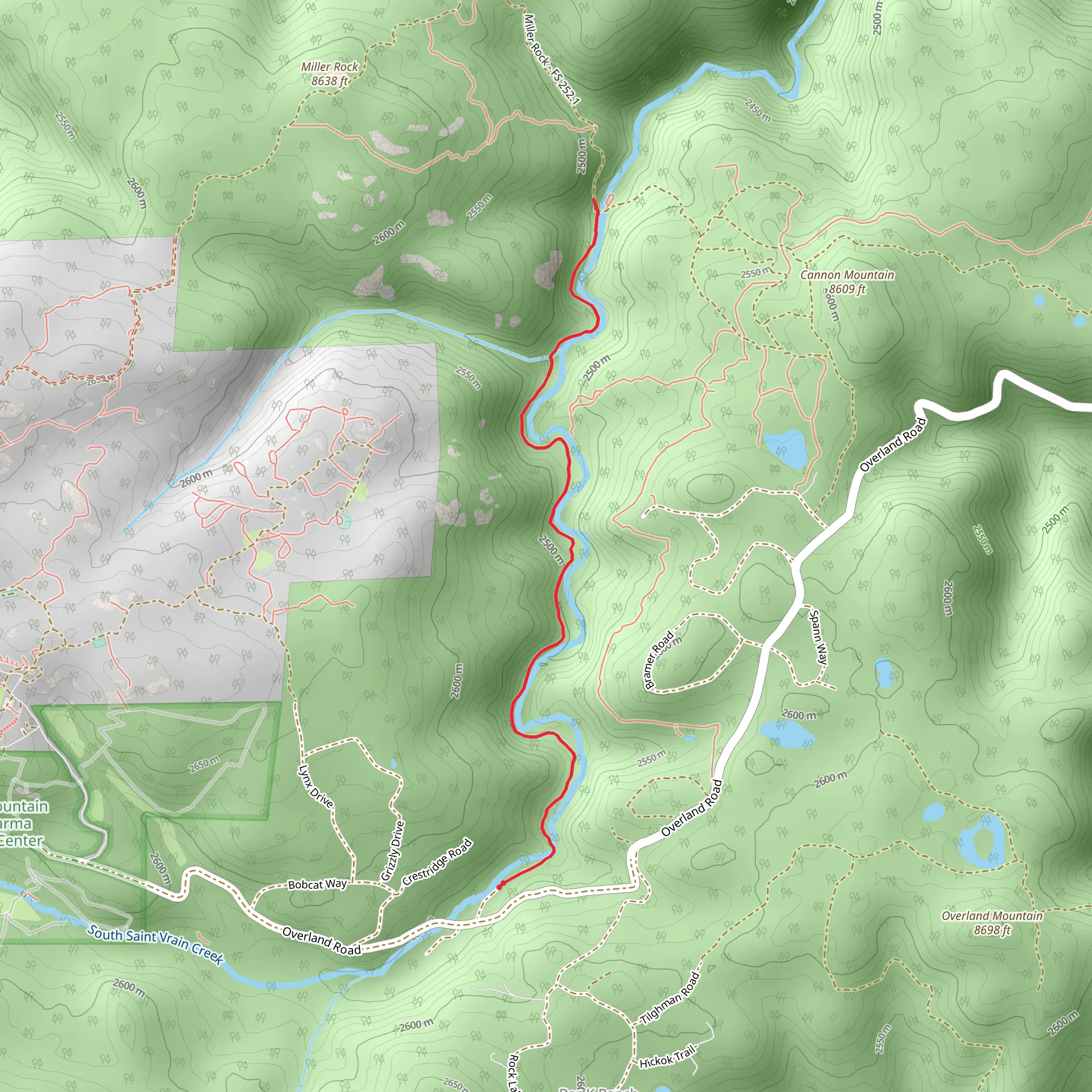 Ceran Saint Vrain Trail mobile static map