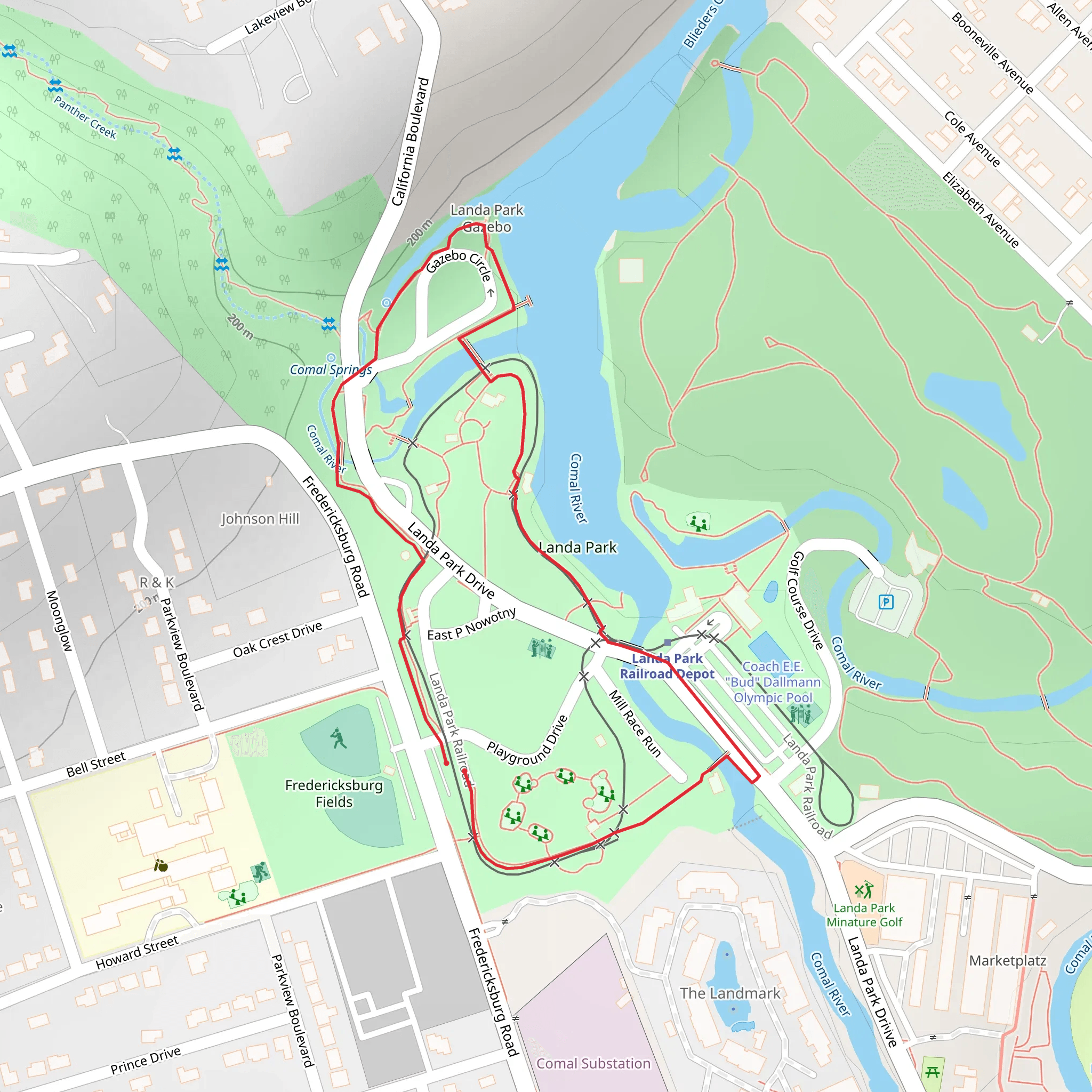 Comal River Loop mobile static map