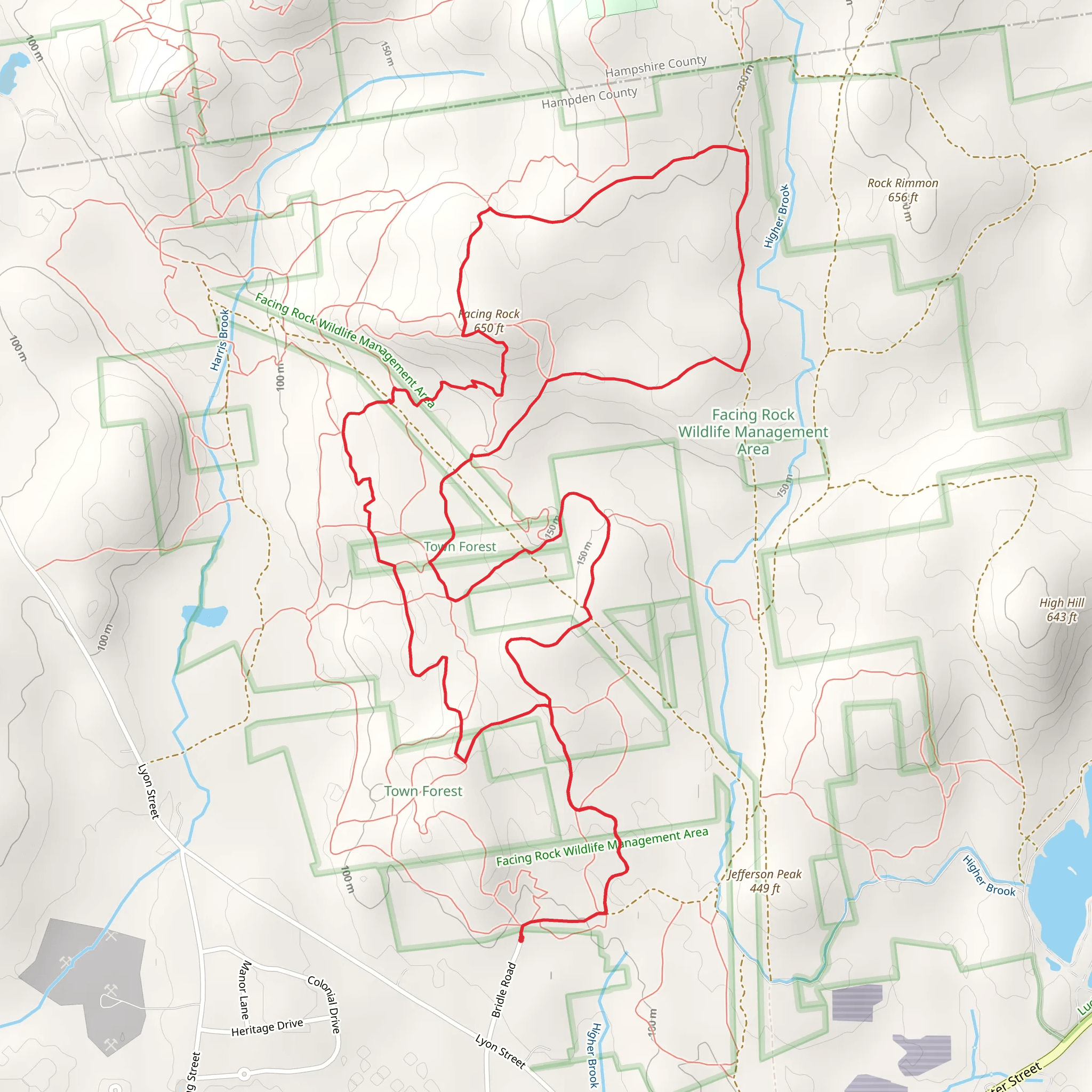 Facing Rock via Carwash-Chamois Loop mobile static map