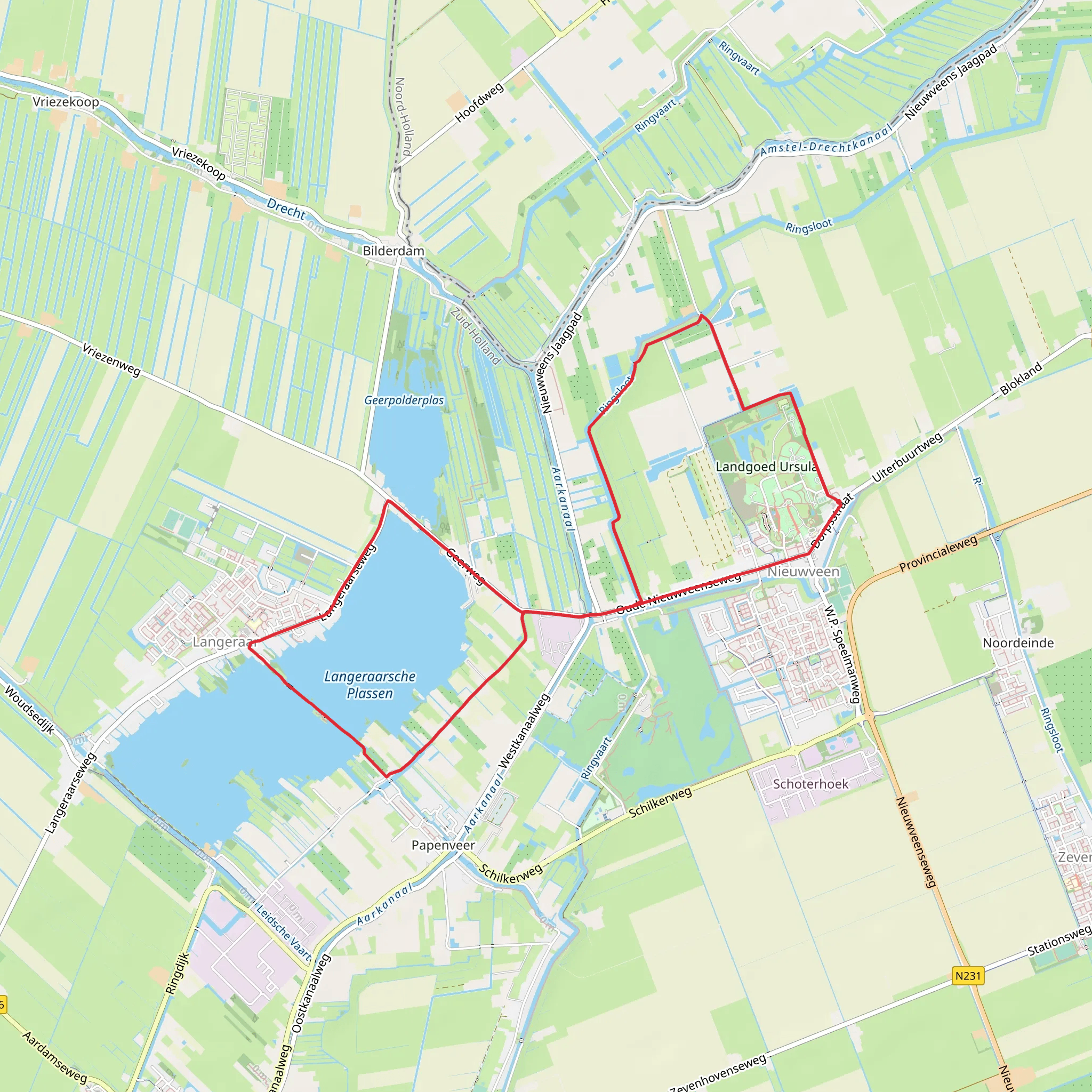Geer Weg, Langeraarse Weg and Kerkpad Loop mobile static map