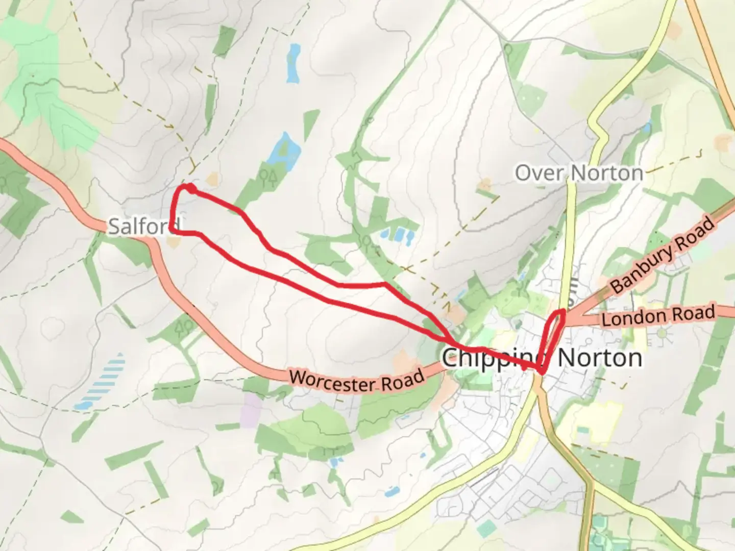 An image depicting the trail Salford to Chipping Norton Loop and its surrounding area.