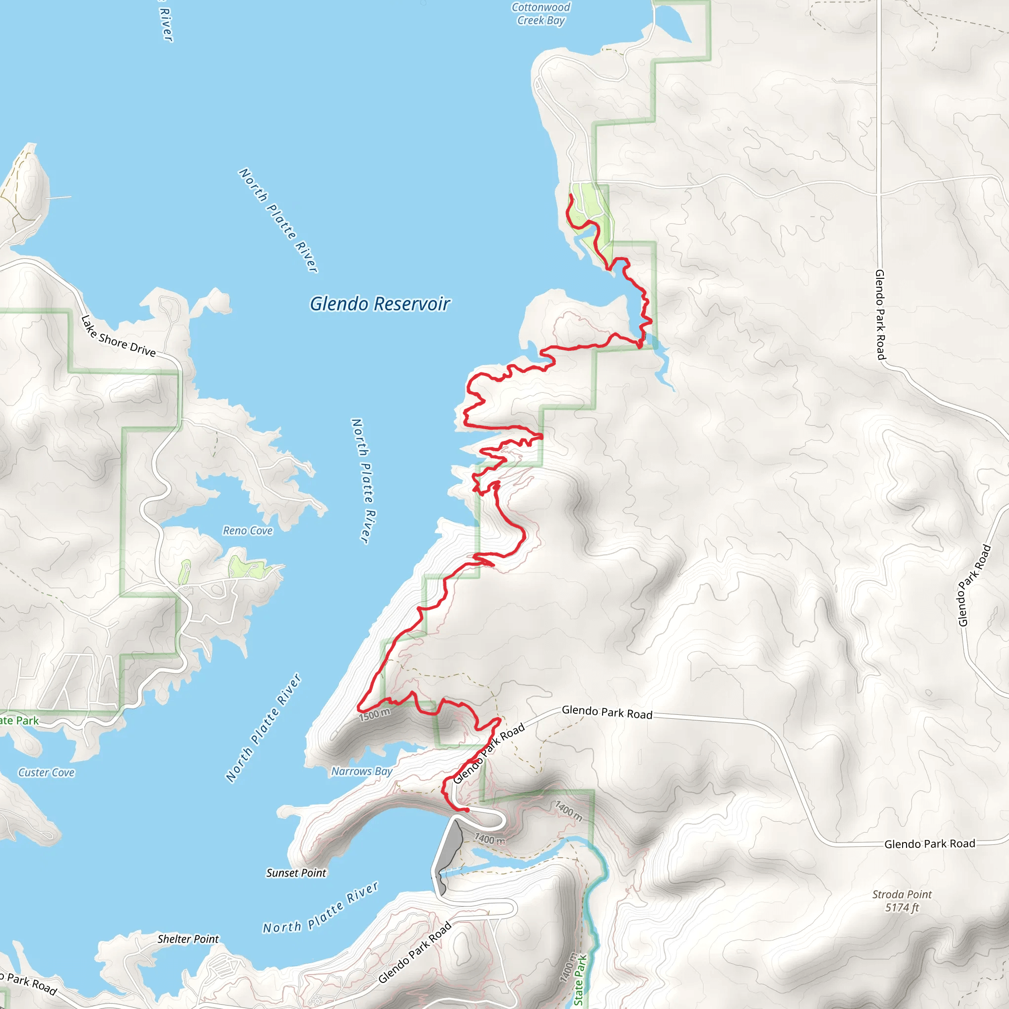 Sandy Beach Dune Campground via Narrows Bluff mobile static map