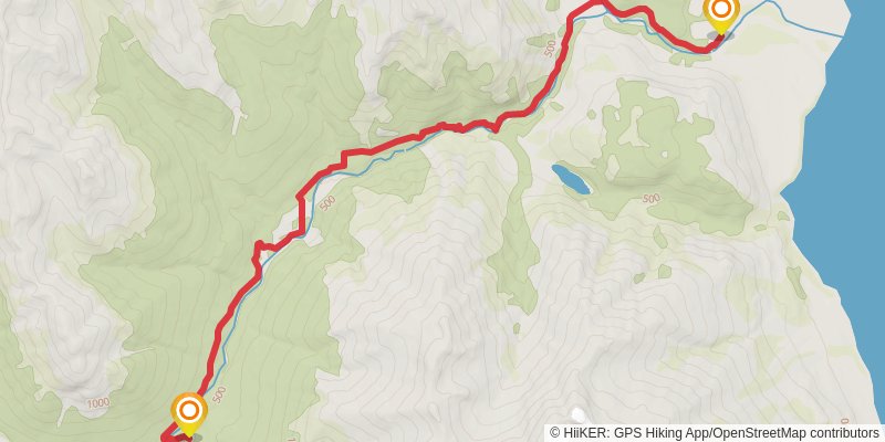 Greenstone and Caples Track stage 4 Map