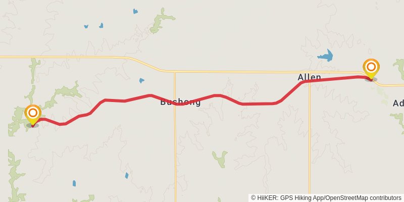 American Discovery Trail - Kansas stage 11 Map