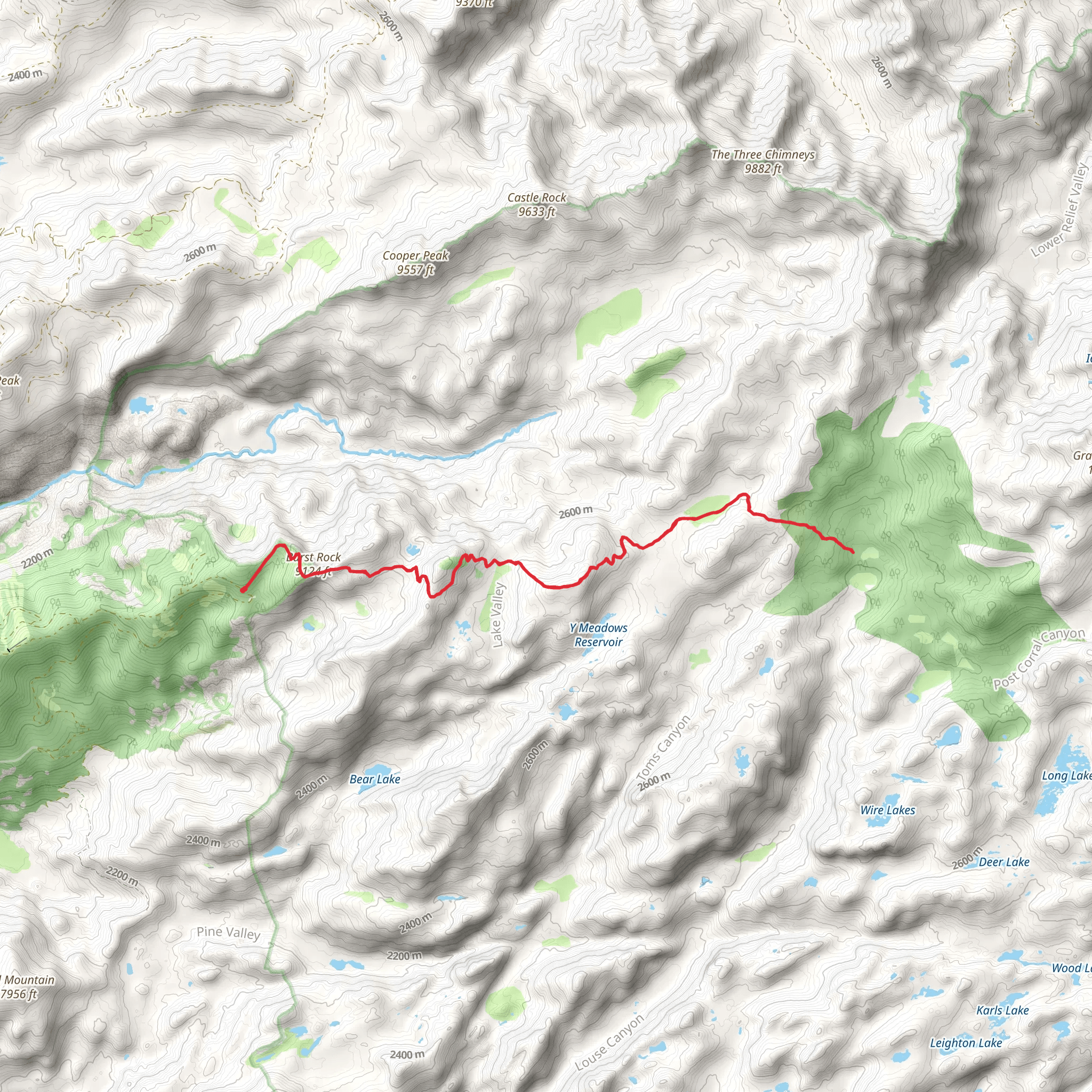 Burst Rock Trail mobile static map