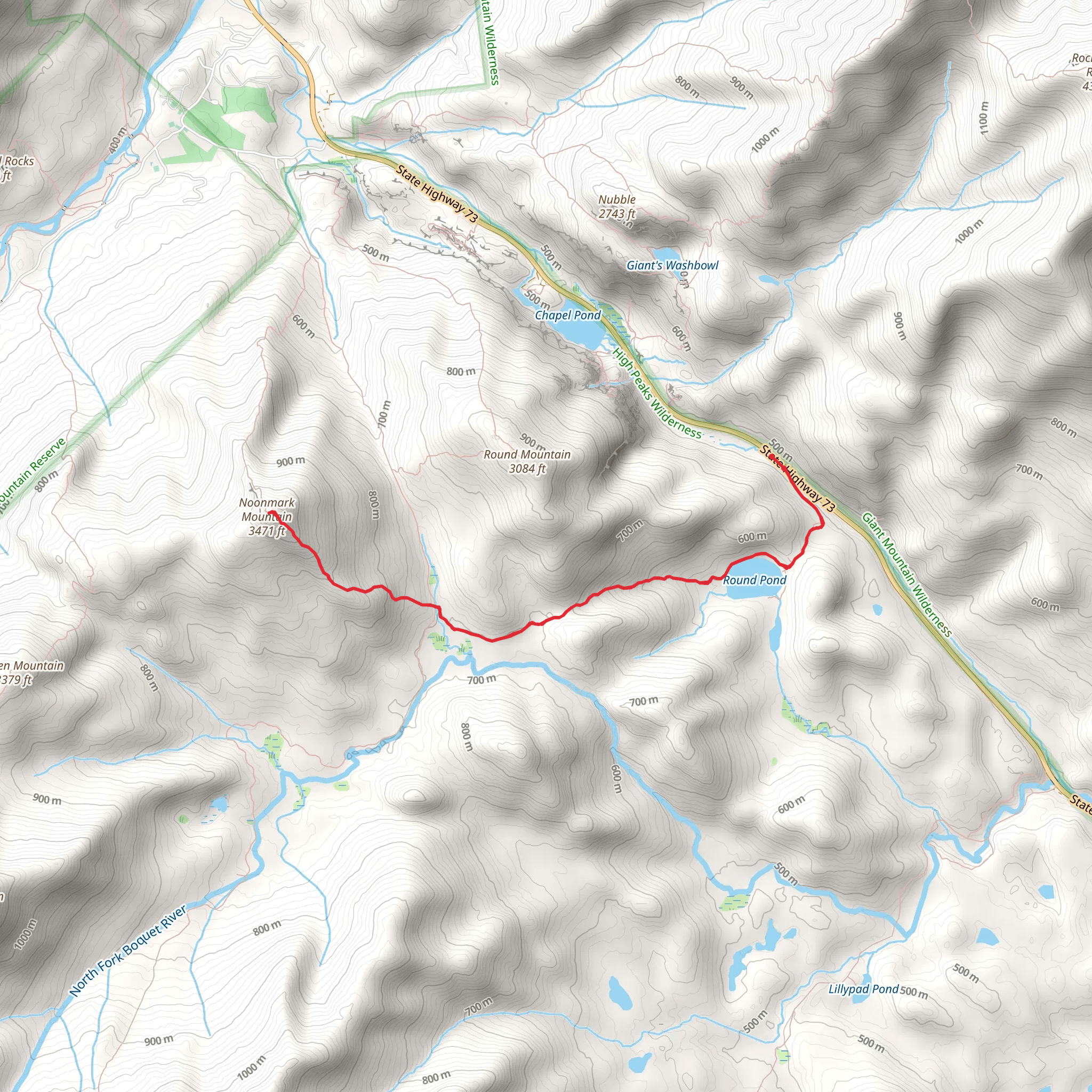 Dix Trail via Round Pond Trail mobile static map