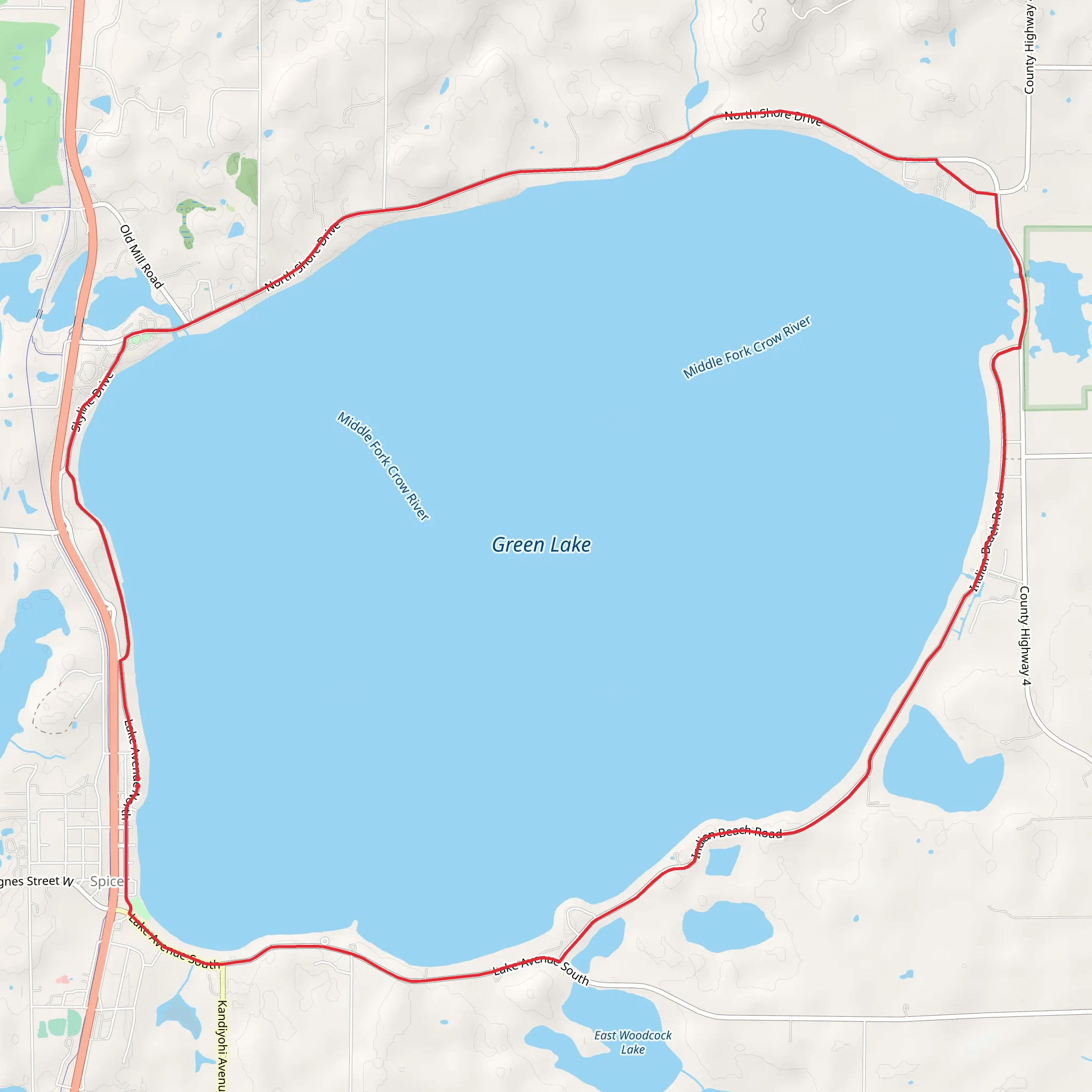 Green Lake Loop mobile static map