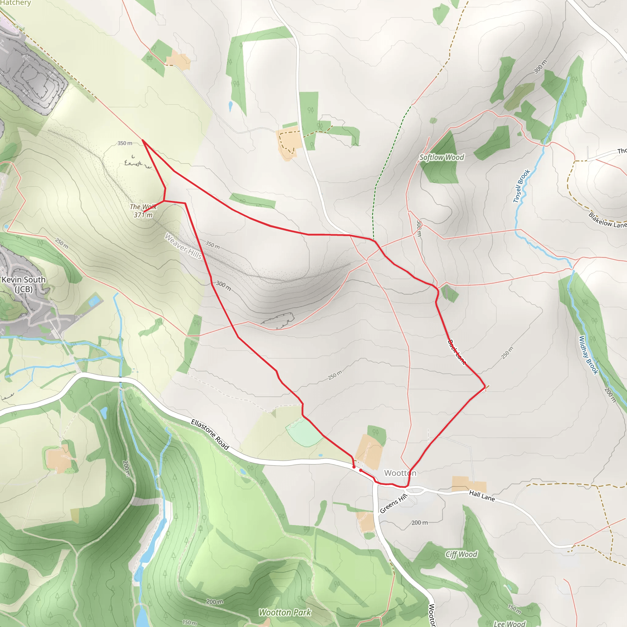 The Weaver Hills from Wootton mobile static map