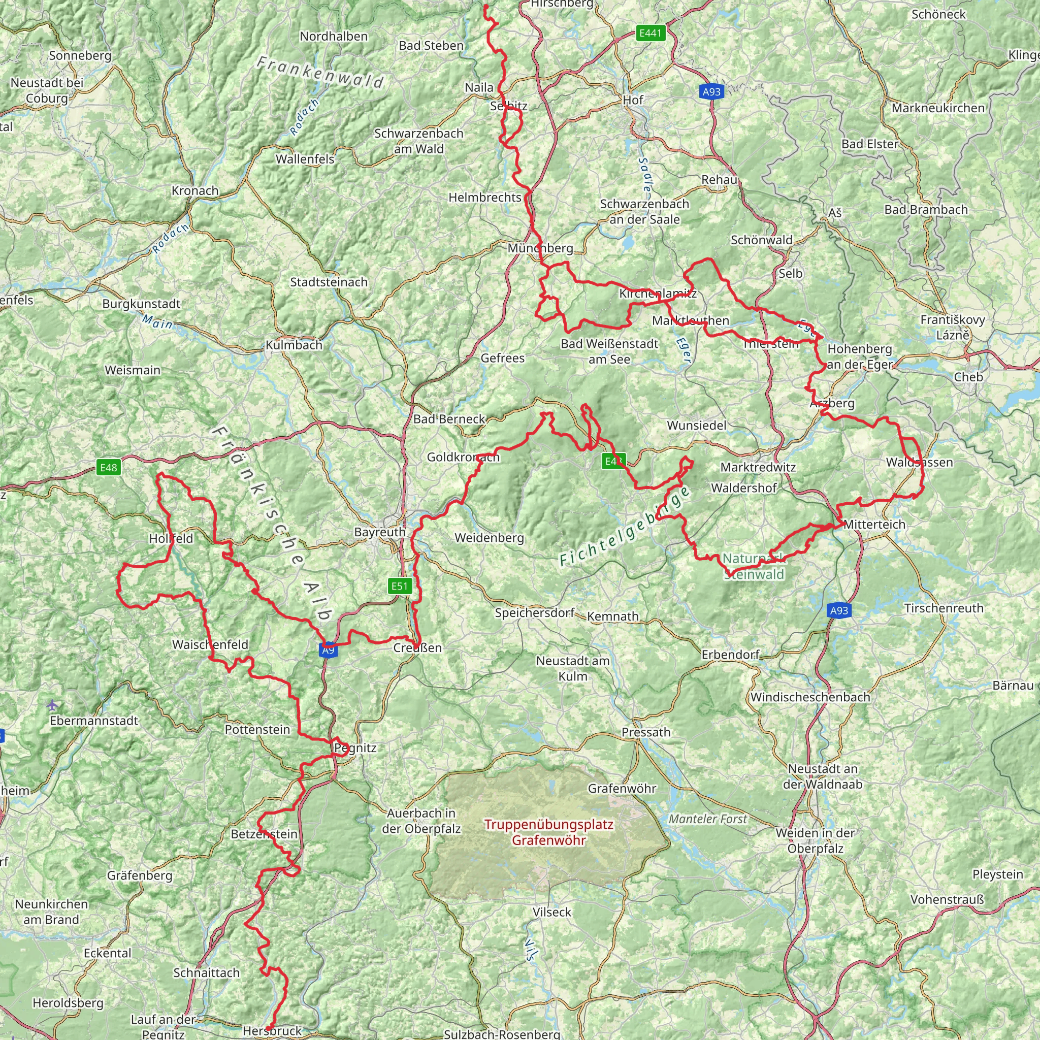 Fränkischer Gebirgsweg mobile static map