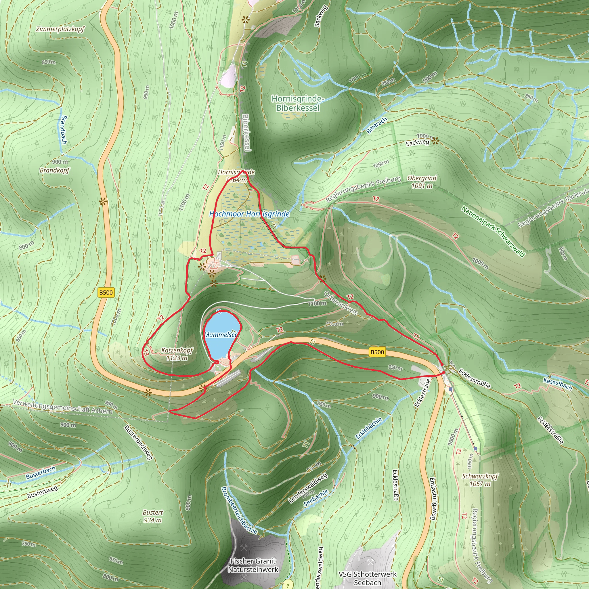 Mumrnels, Katzenkopf and Hornisgrinde Loop mobile static map