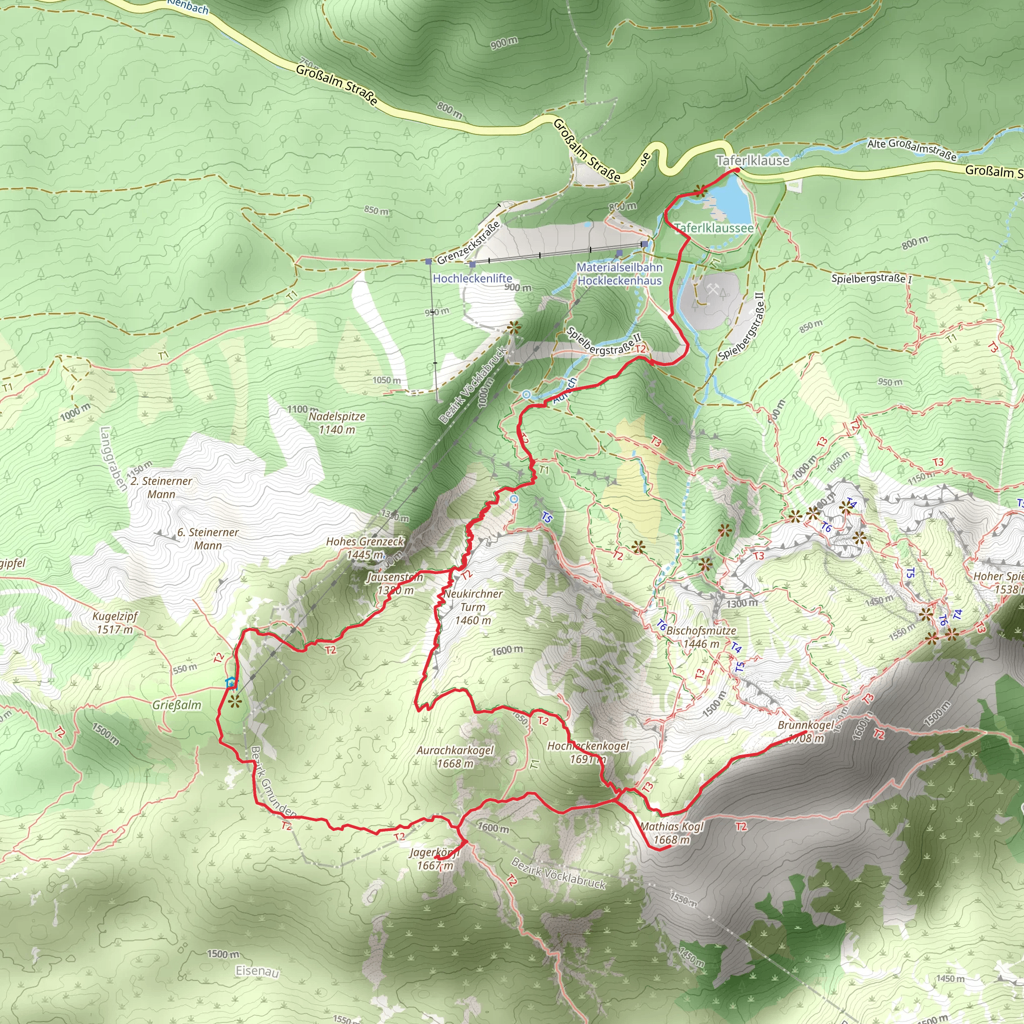 Mathiaskogel, Jagaköpfl and Hochleckenkogel Peak - Brunnkogel Tour mobile static map