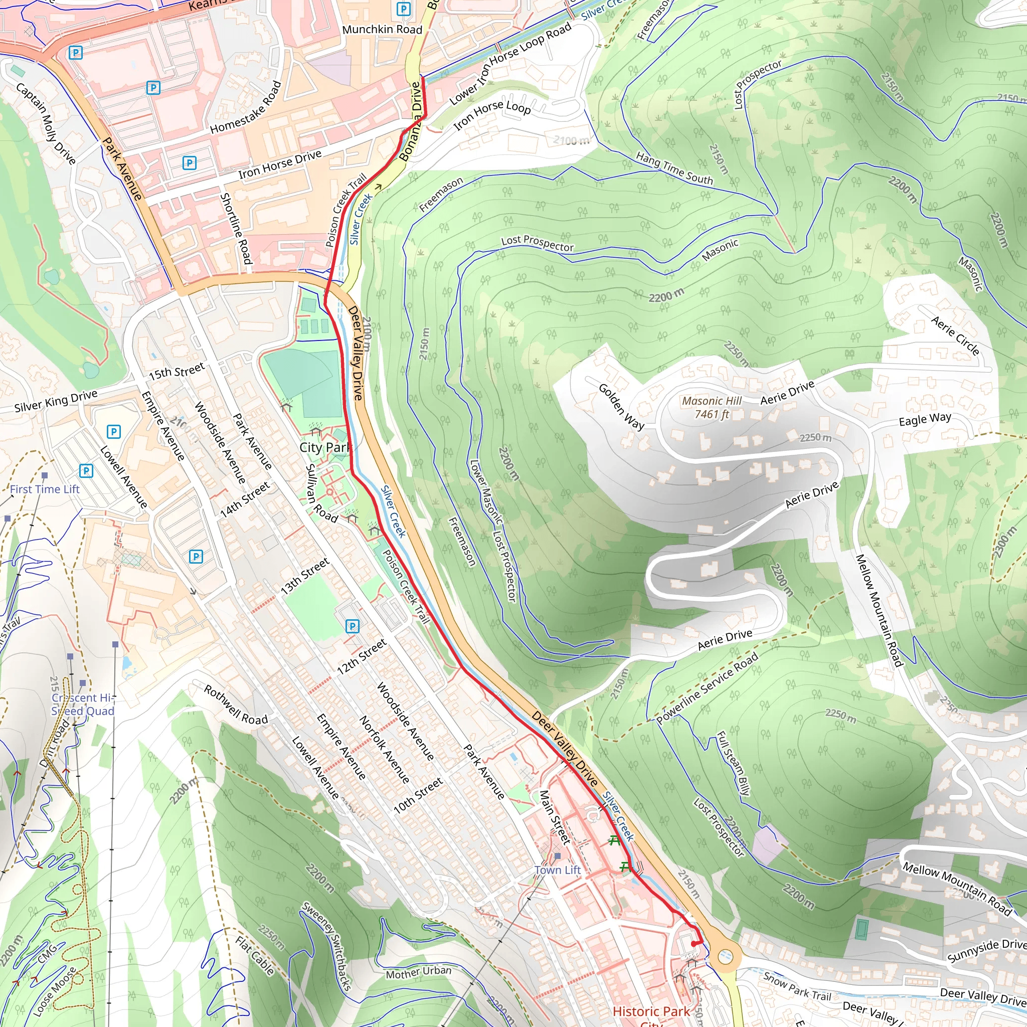 Poison Creek Trail mobile static map