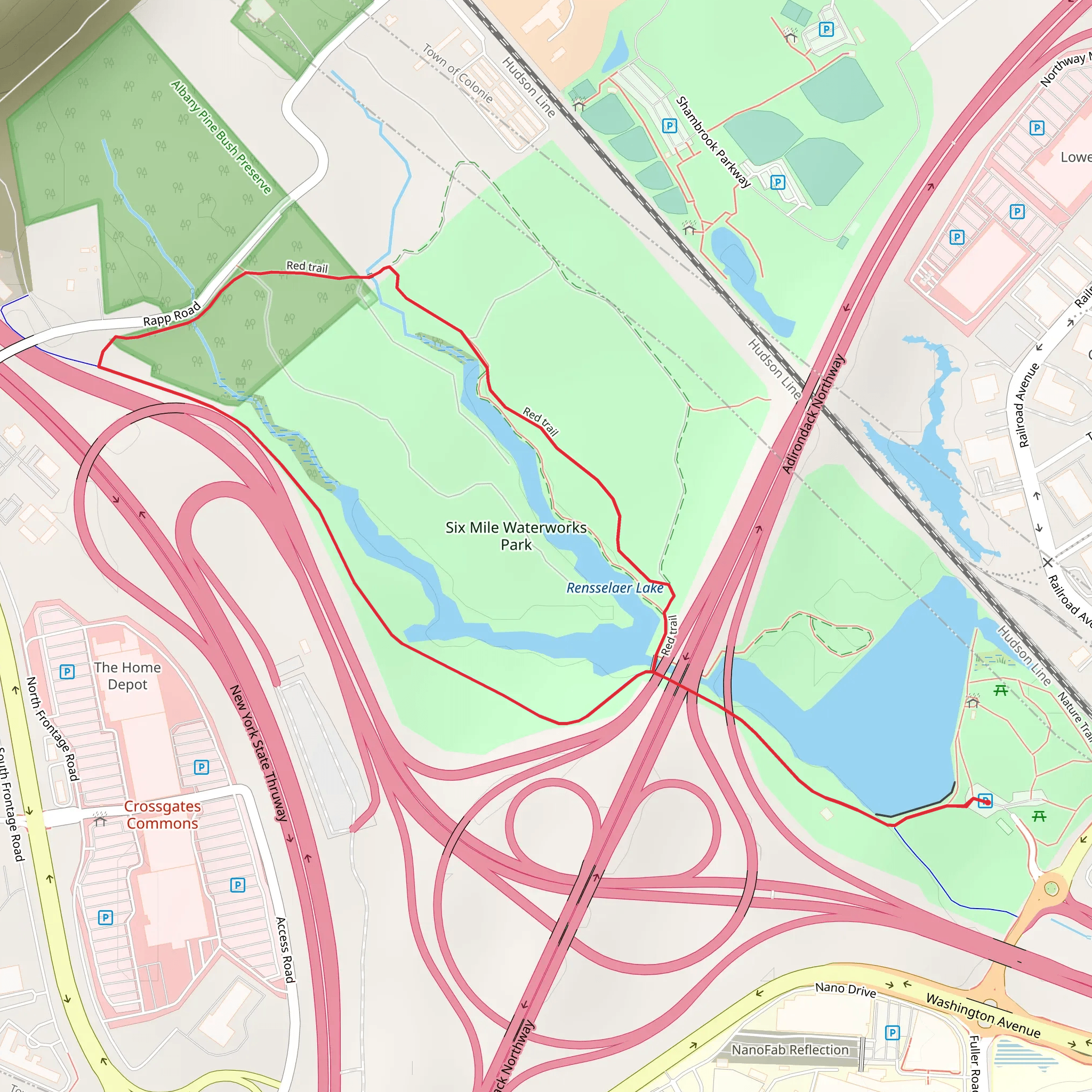 Rensselaer Lake Loop mobile static map