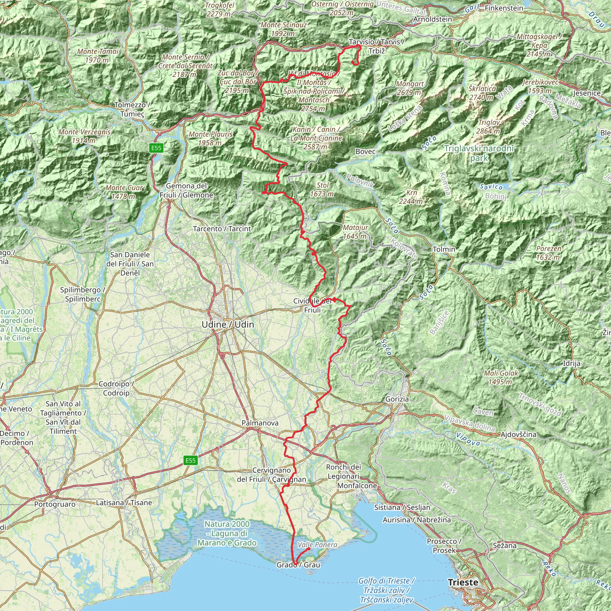 Cammino Celeste mobile static map