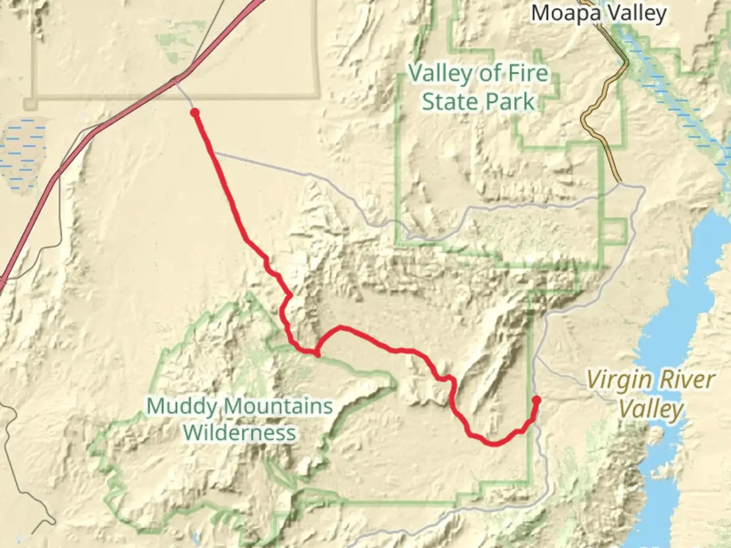 An image depicting the trail Bitter Springs Trail and its surrounding area.