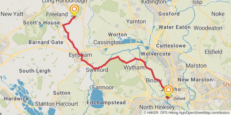 Wye to the Thames - Hereford to Oxford stage 10 Map