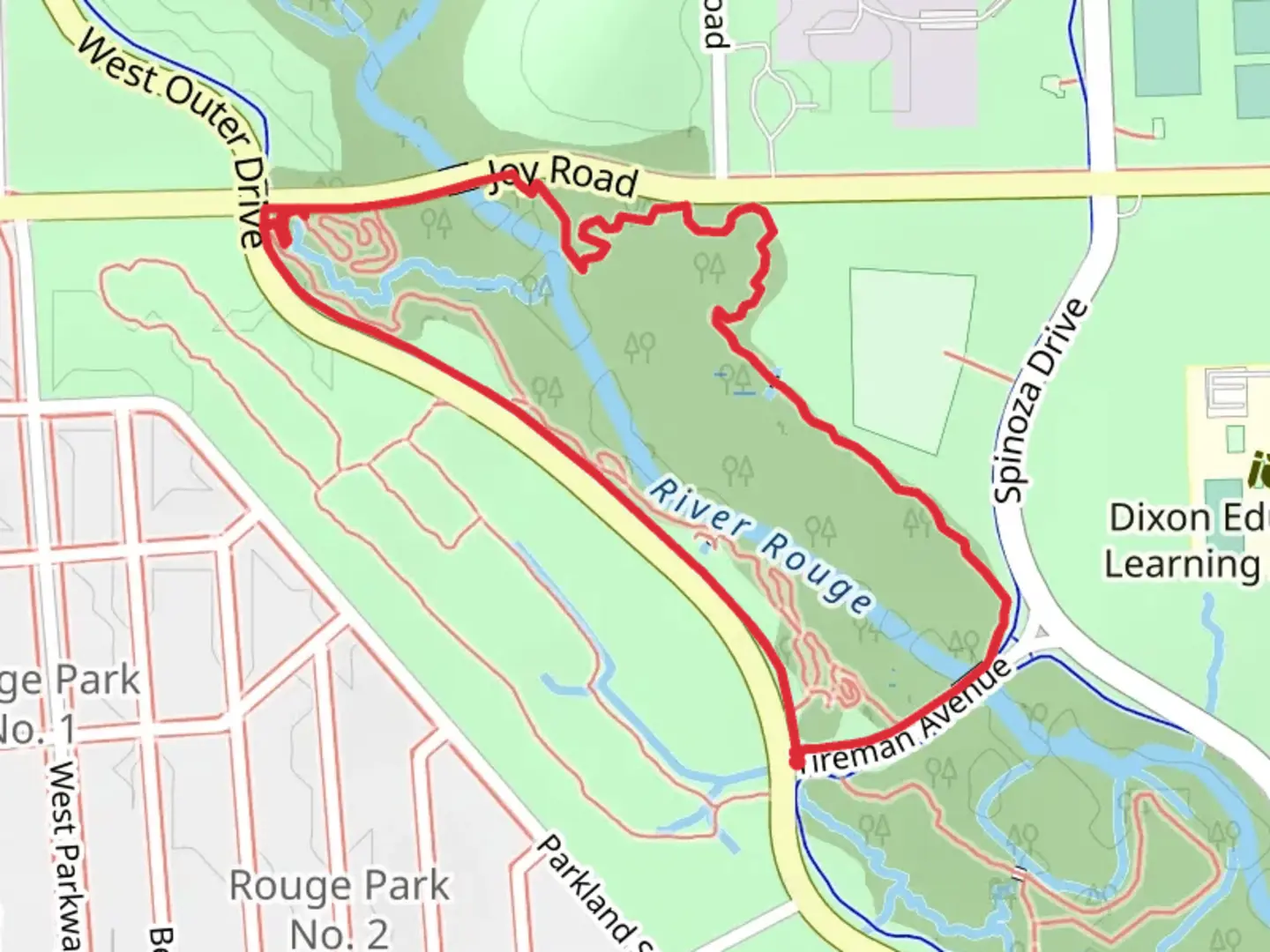 An image depicting the trail Rouge Park Loop Trail and its surrounding area.