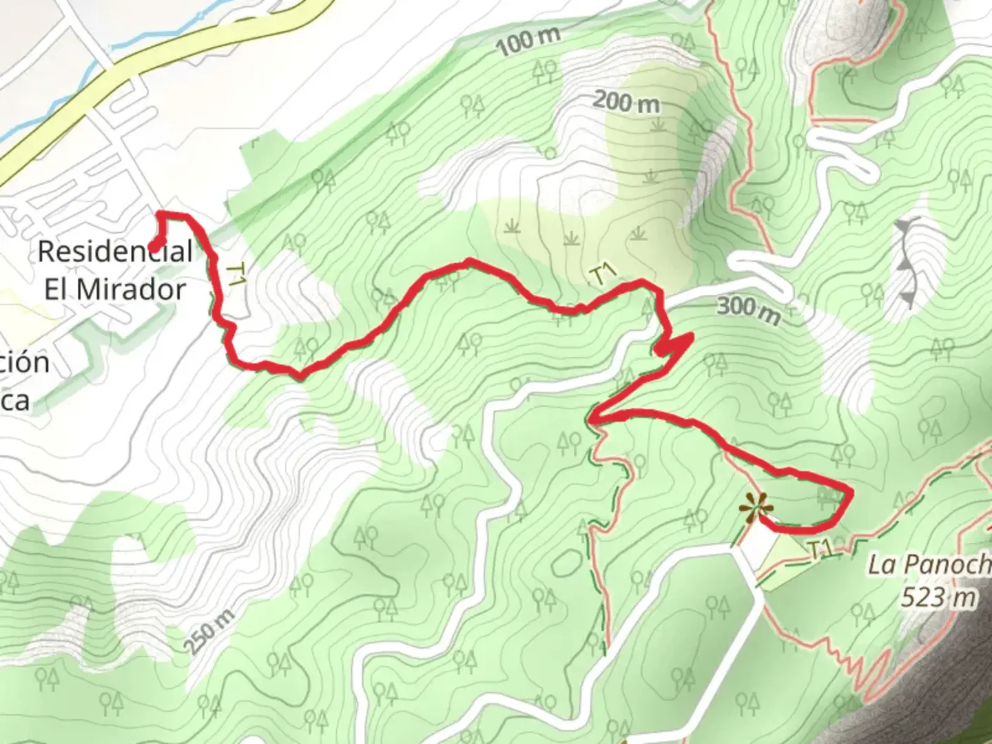 An image depicting the trail Trail of the Cresta del Gallo through the Lages PR MU 50 and its surrounding area.