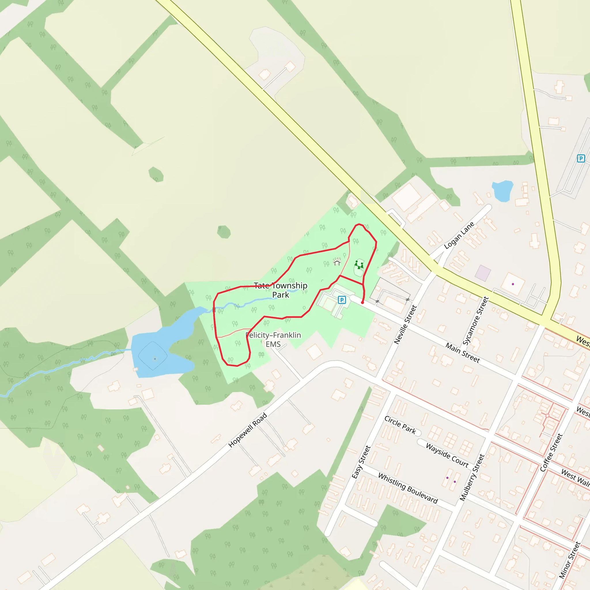 Neville Street Main Street Loop mobile static map