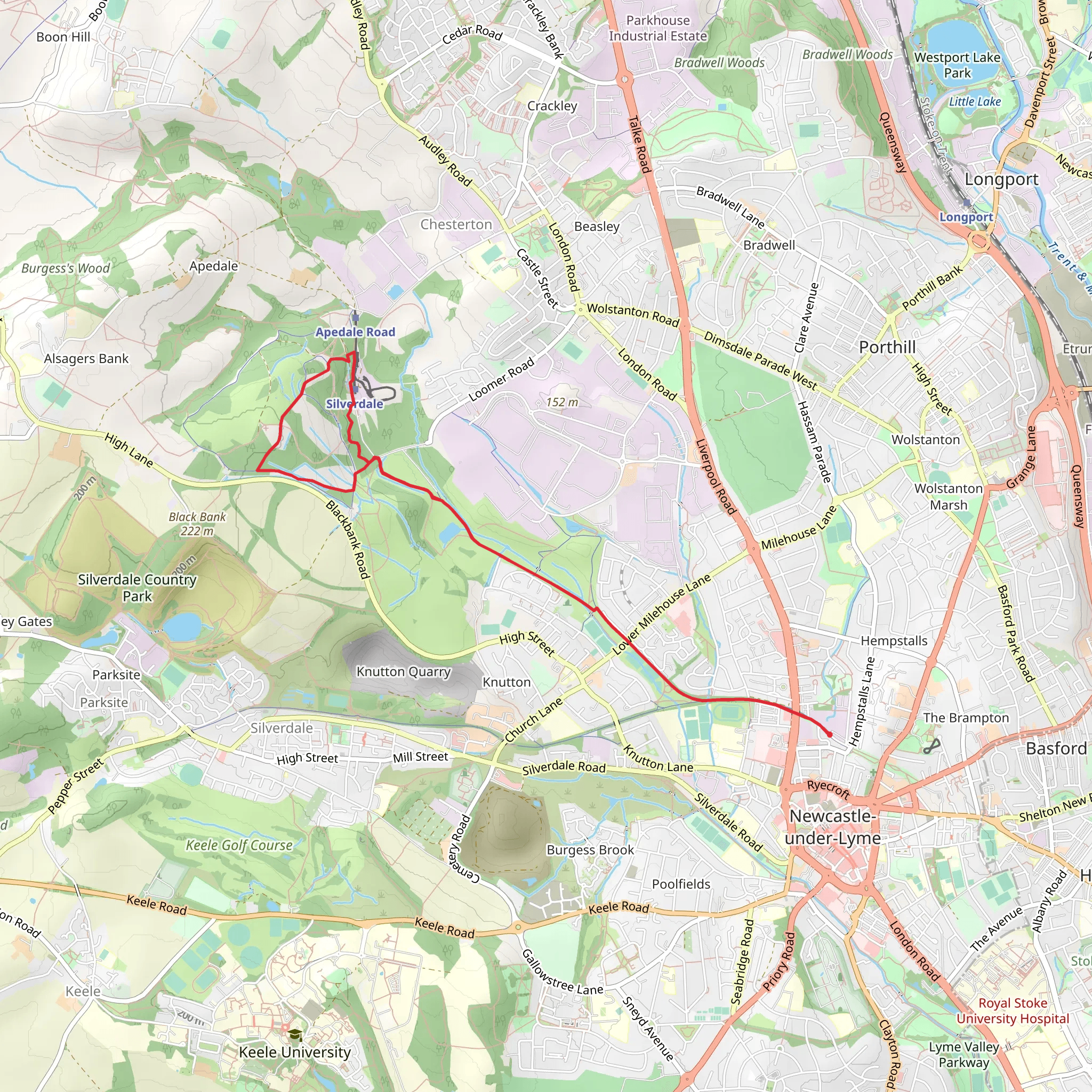 Newcastle Under Lyme mobile static map