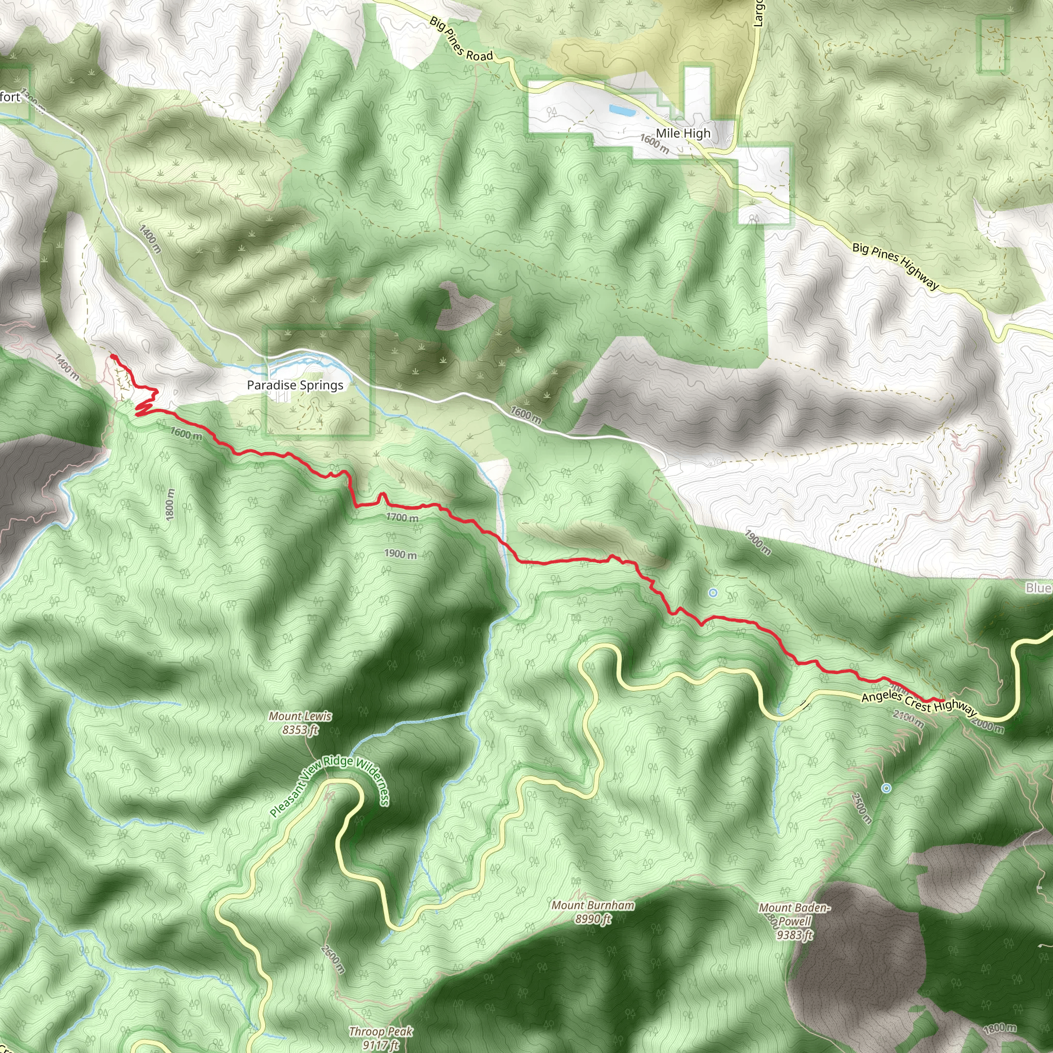 Manzanita Trail mobile static map
