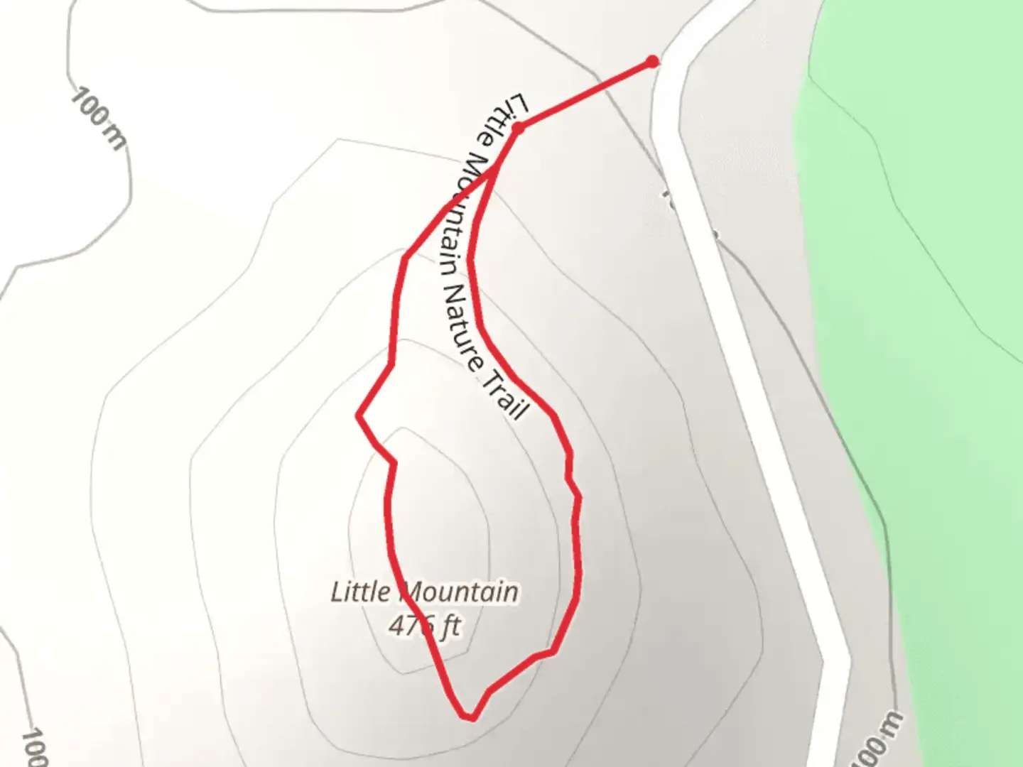 An image depicting the trail Little Mountain Nature Trail Loop and its surrounding area.