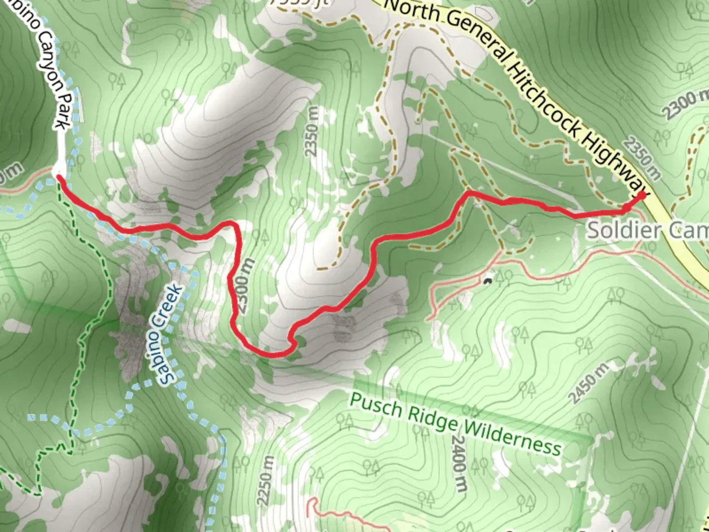 An image depicting the trail Marshall Gulch via Sunset Trail and its surrounding area.