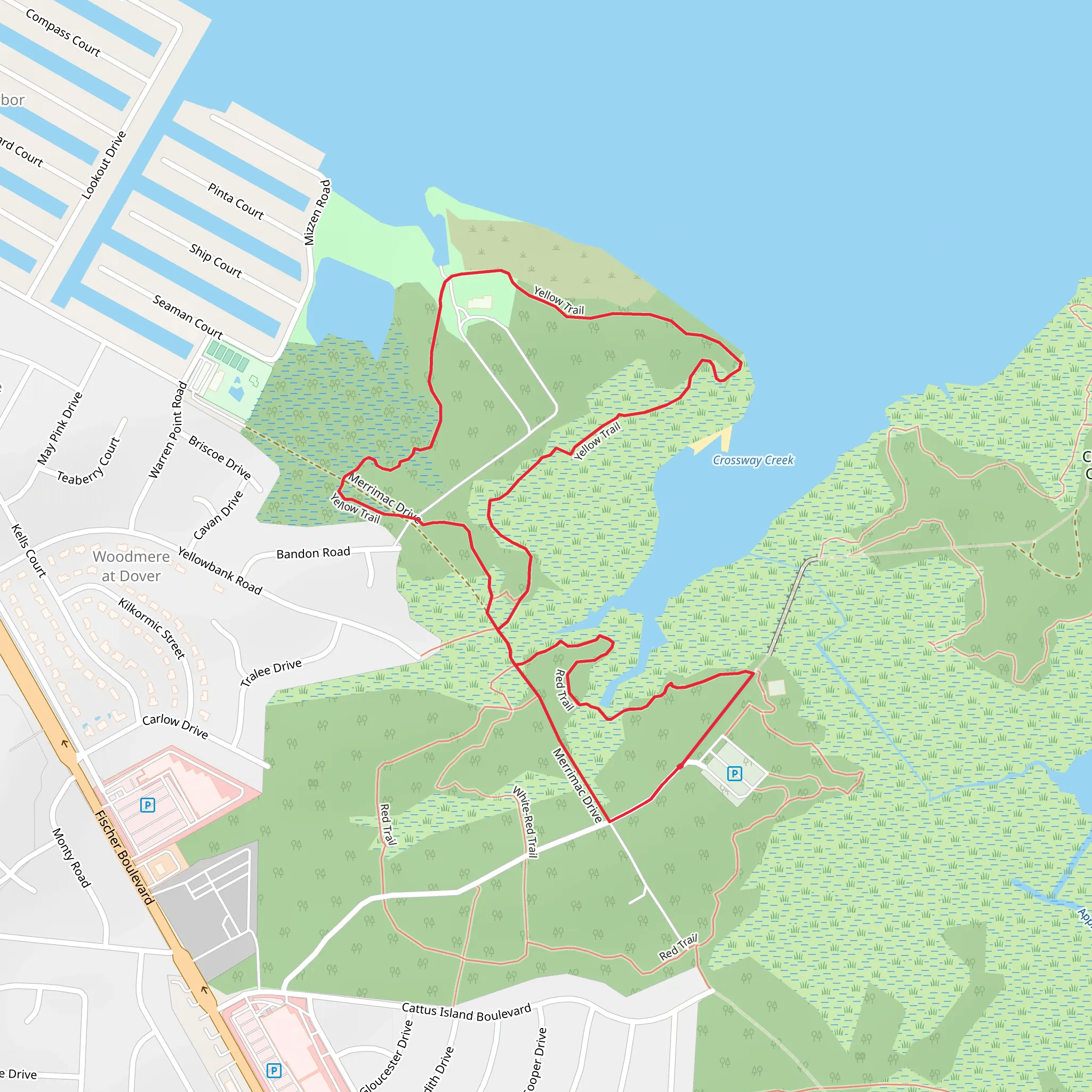 Red and Yellow Loop Trail mobile static map