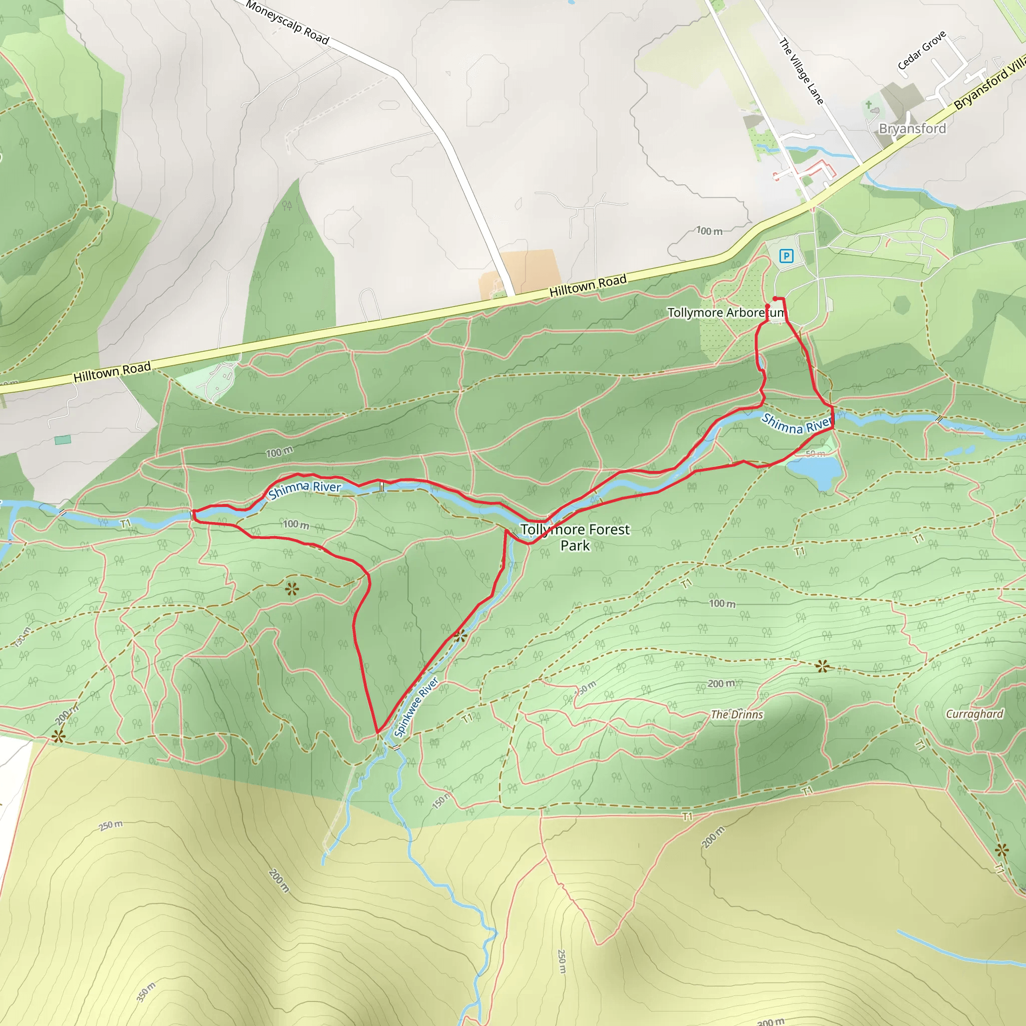 Tollymore Forest Park – River Trail mobile static map