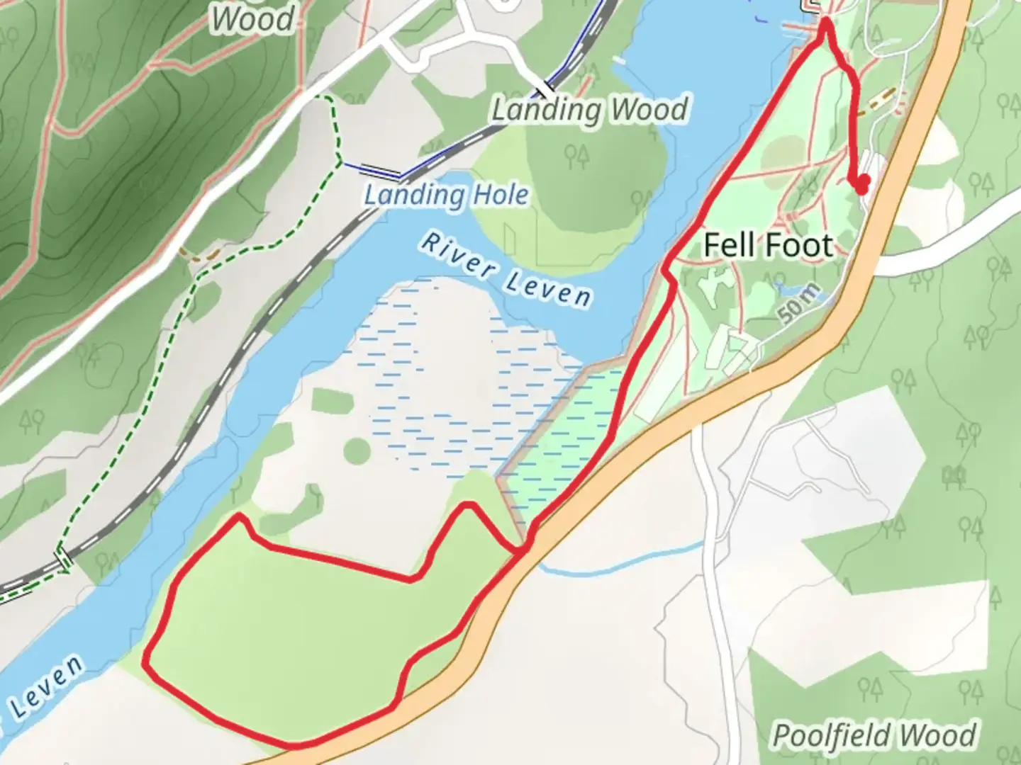 An image depicting the trail Fell Foot National Trust Loop and its surrounding area.