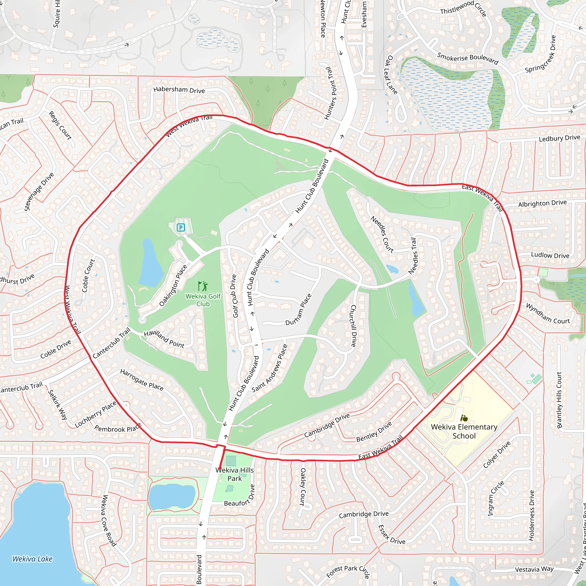 Wekiva Golf Club Loop mobile static map