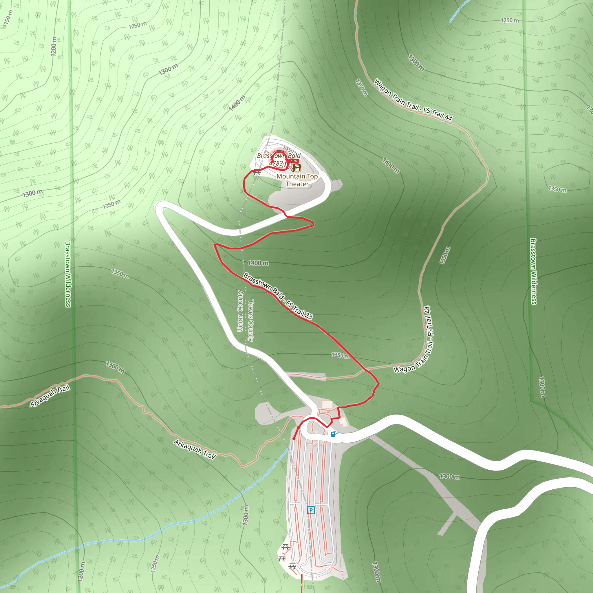 Brasstown Bald mobile static map