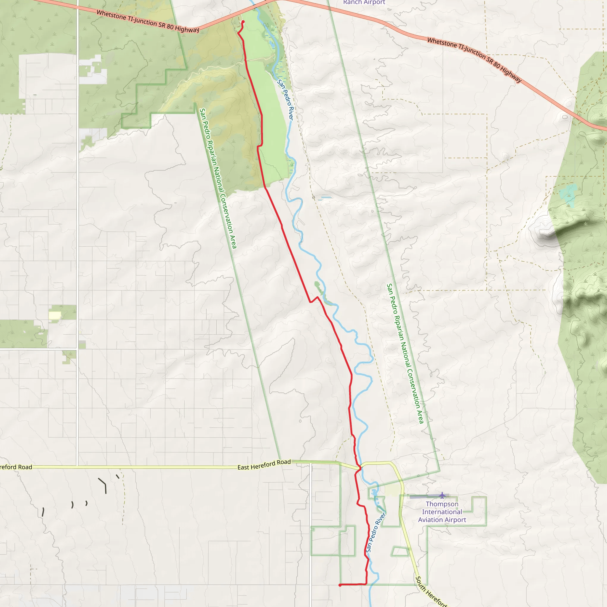 San Pedro Trail mobile static map