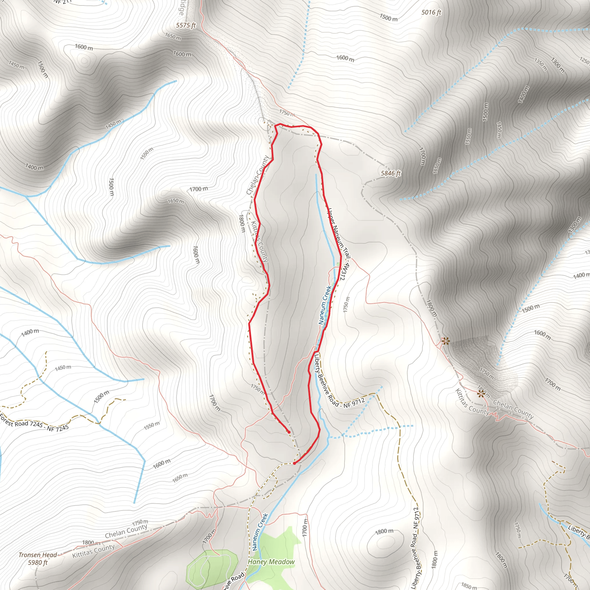 Upper Naneum Trail mobile static map