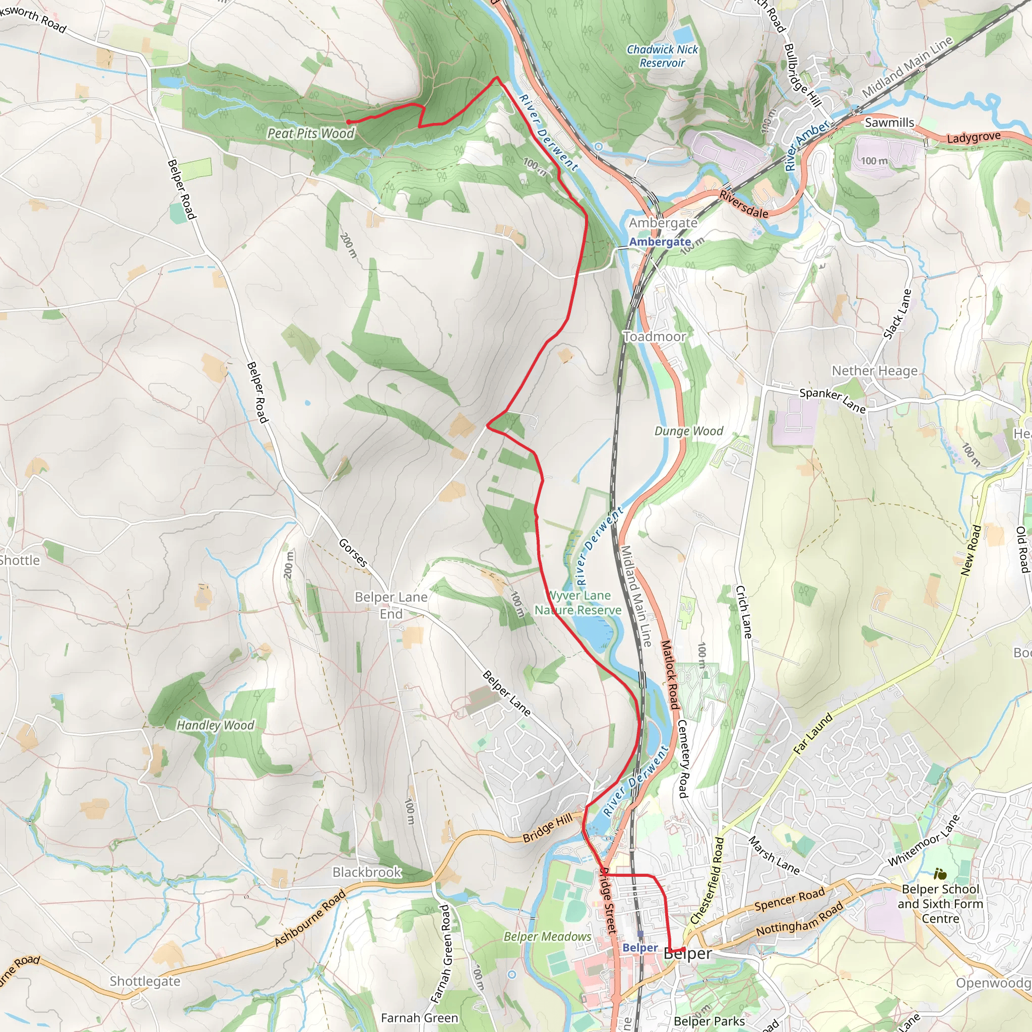 Coppice wood and The Birches mobile static map