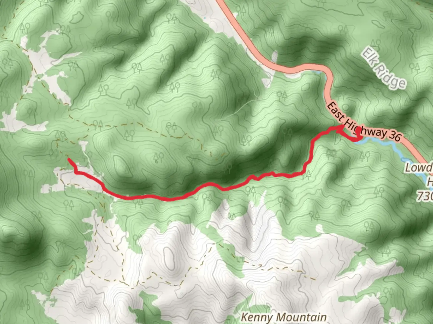 An image depicting the trail Griffith Homestead Trail via Lion Gulch Trail and its surrounding area.
