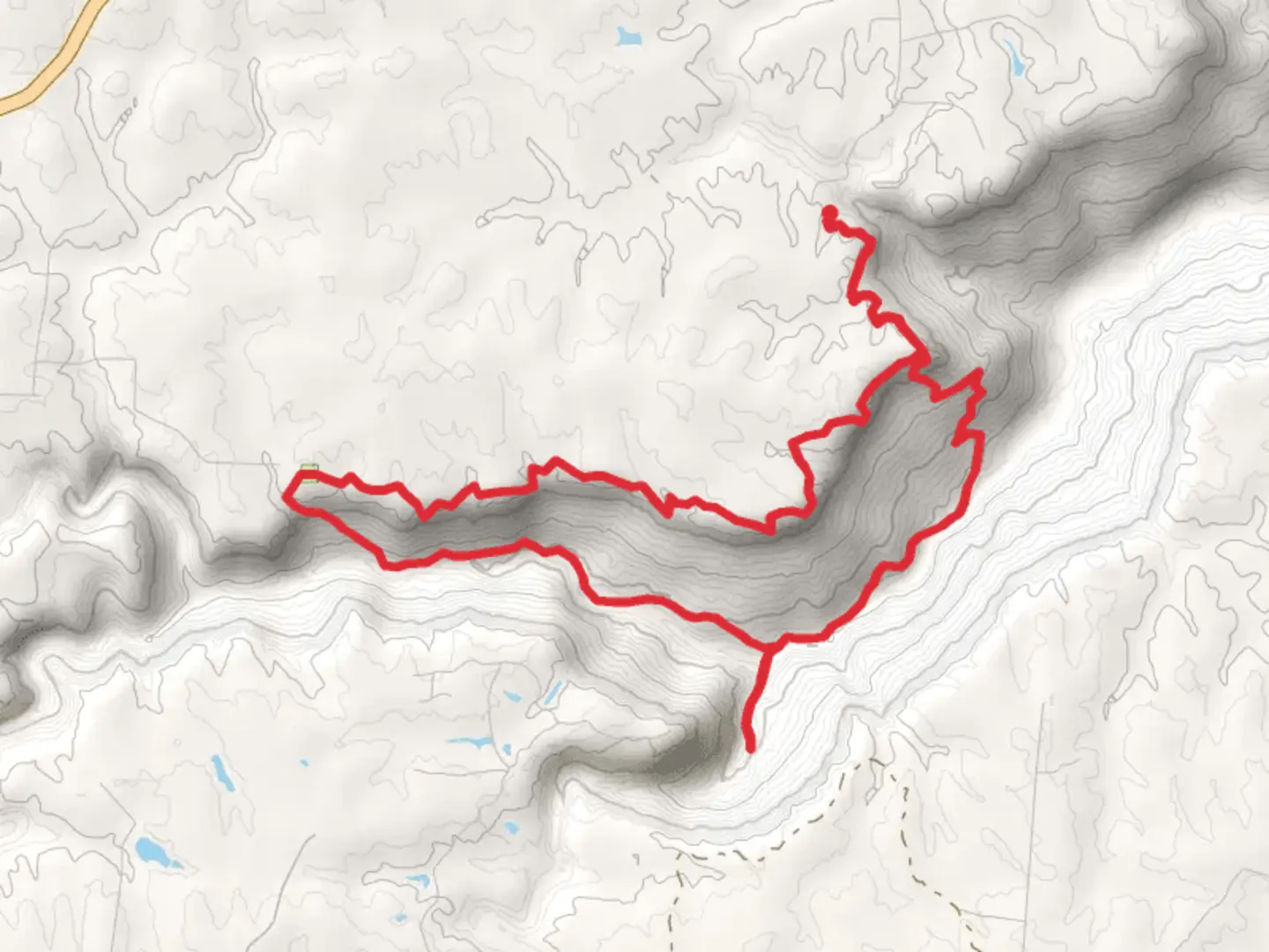 An image depicting the trail Big Creek Rim Trail and Big Creek Gulf Loop Trail and its surrounding area.