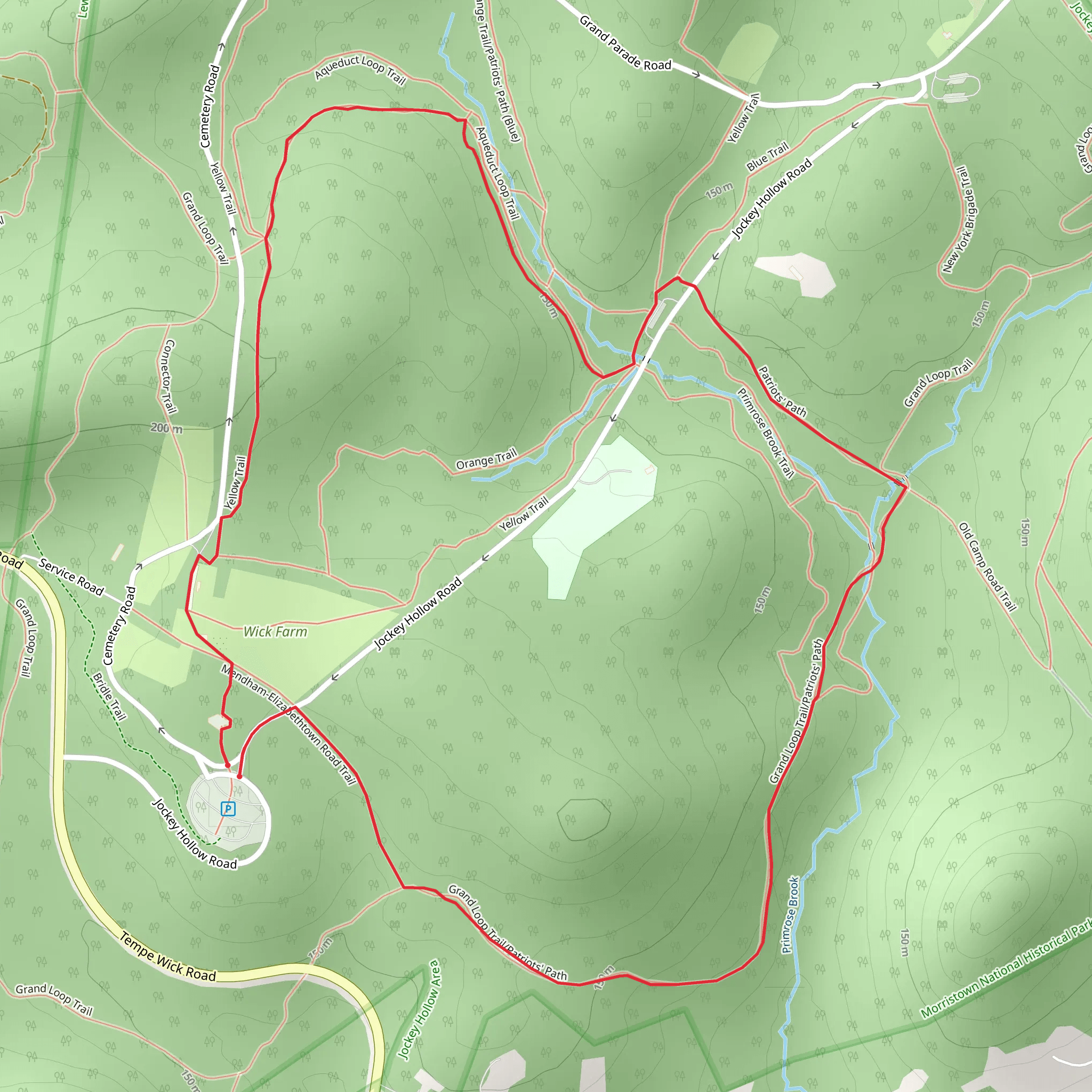 Grand Loop Trail, Blue Trail and Aqueduct Trail mobile static map
