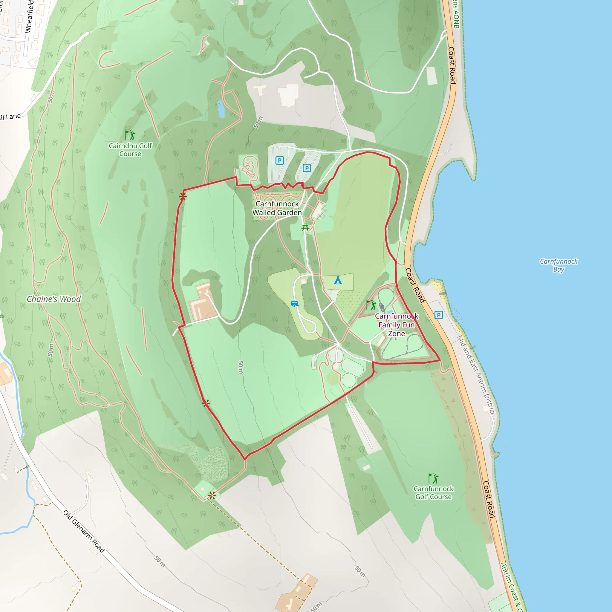 Carnfunnock Biodiversity Walk mobile static map