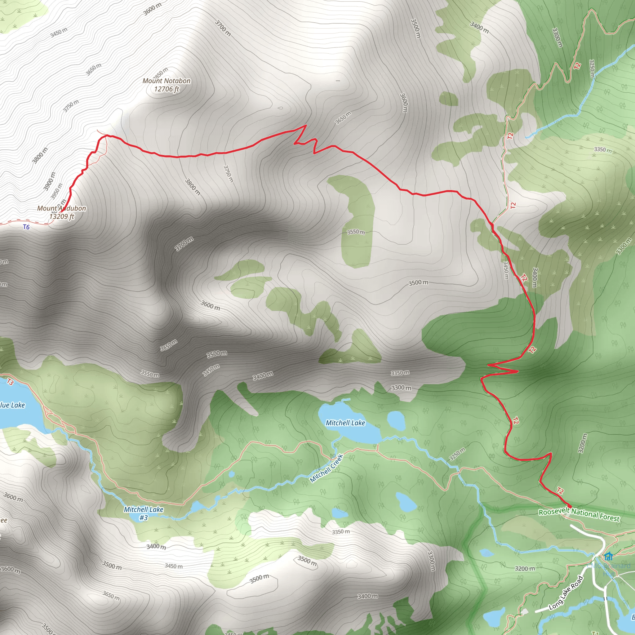 Mount Audubon Trail mobile static map