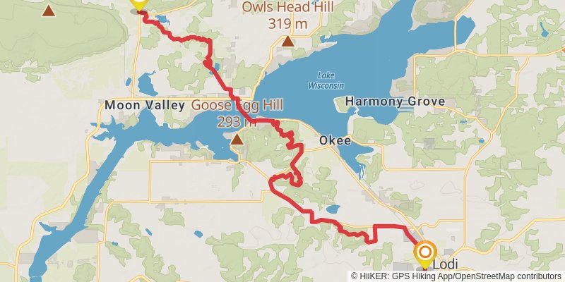 Ice Age National Scenic Trail stage 52 Map