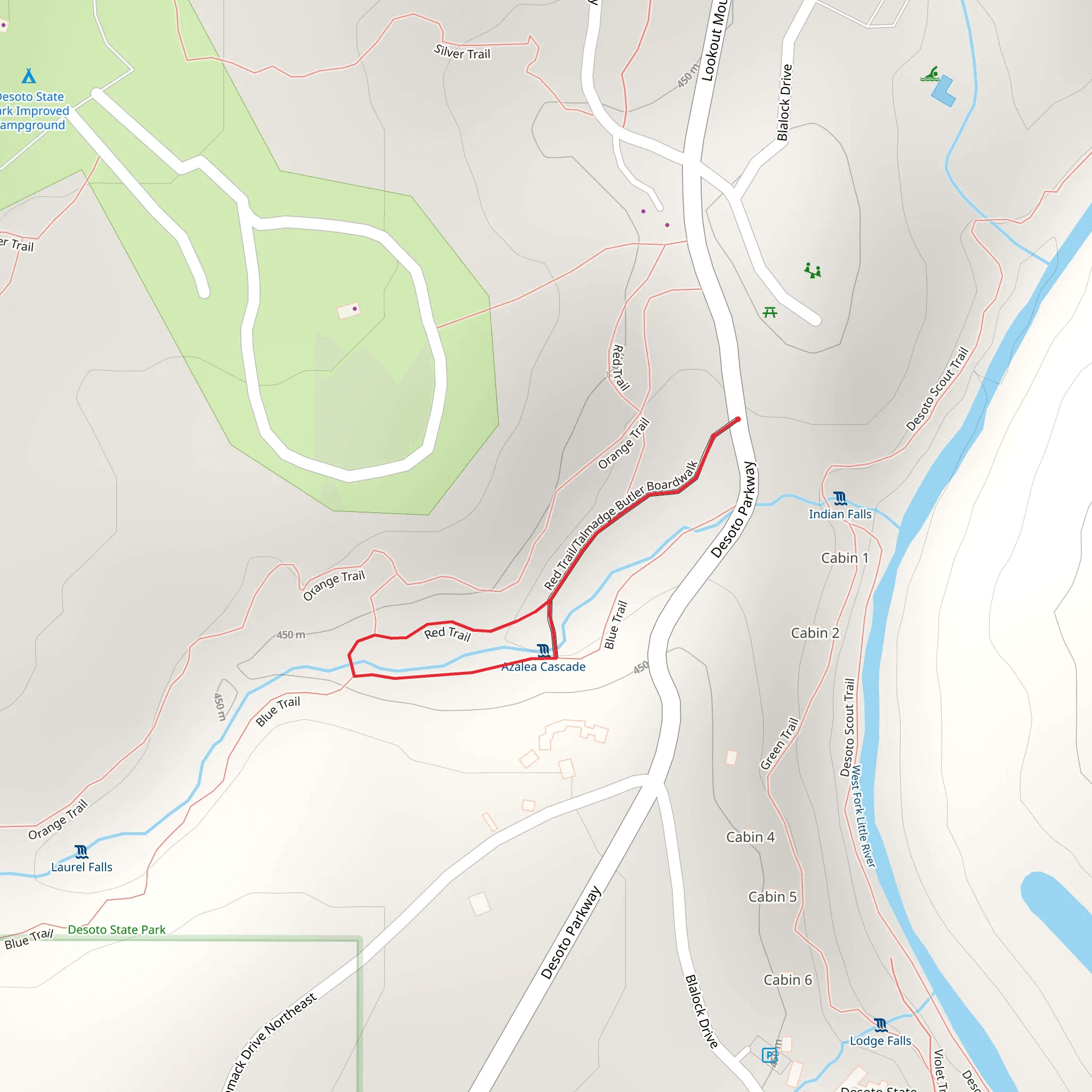 Red and Blue Loop Trail mobile static map