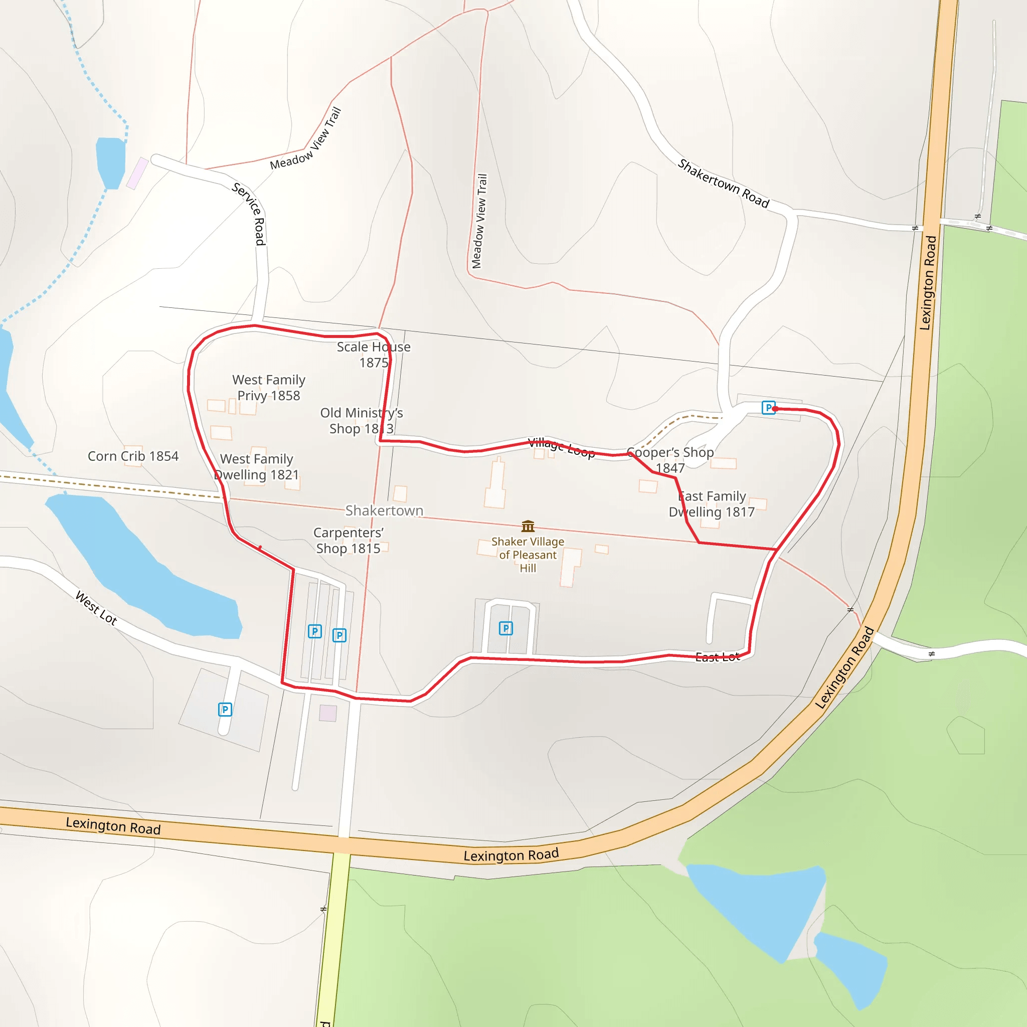 Village Loop - Shakertown mobile static map