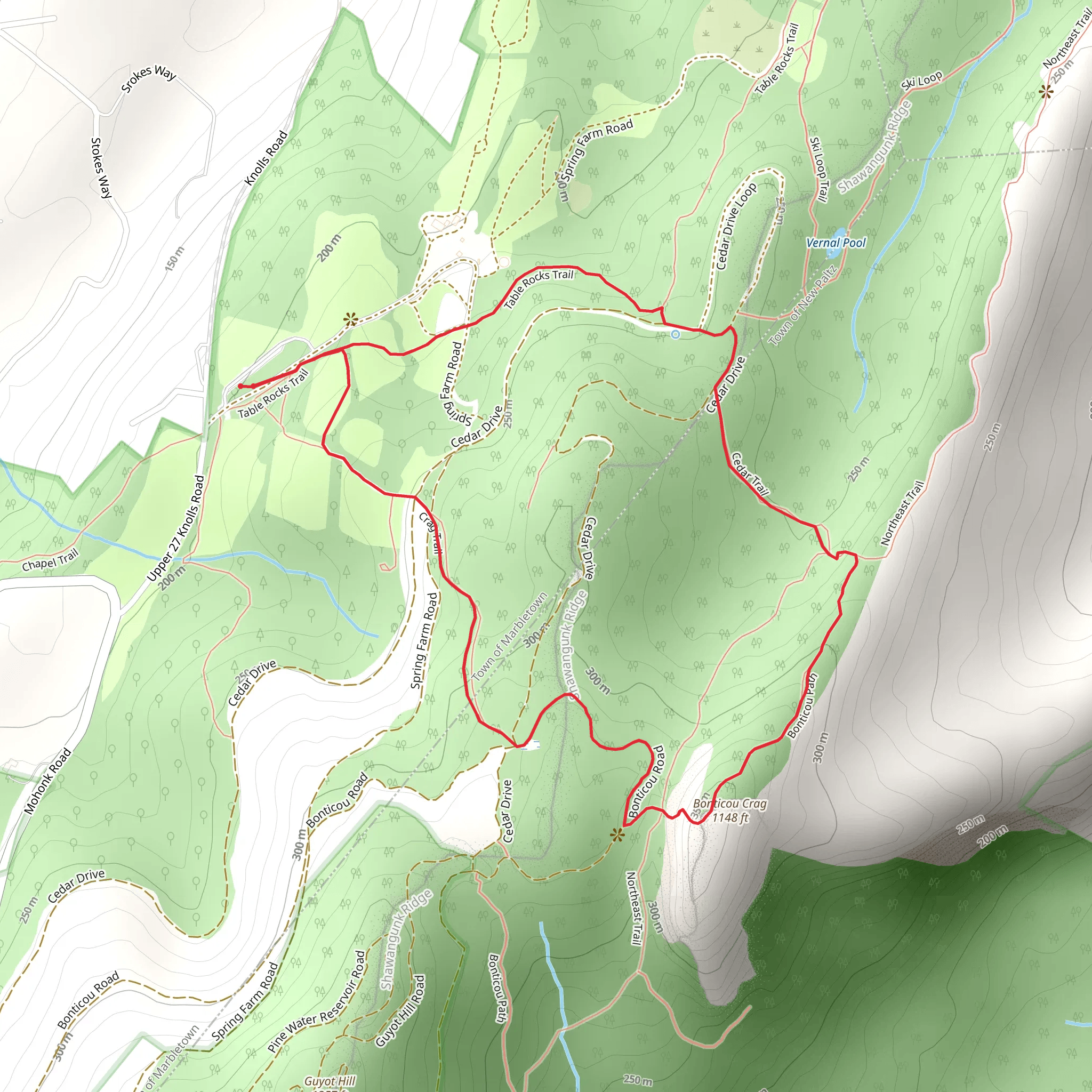 Cedar Trail and Crag Trail Loop mobile static map