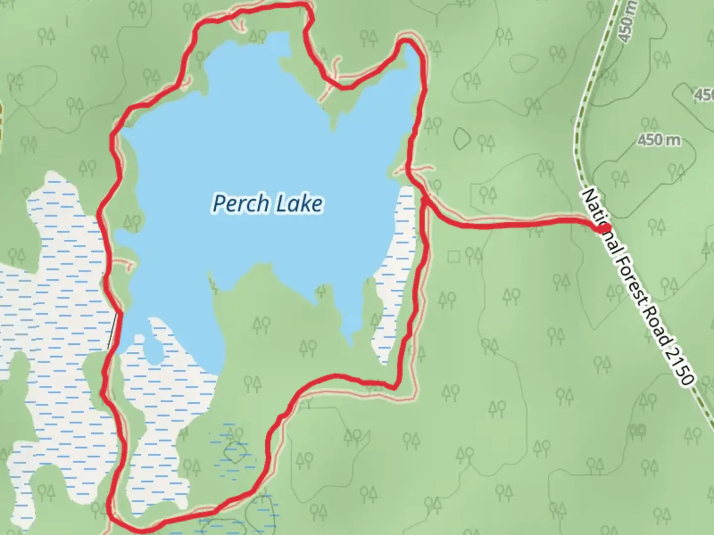 An image depicting the trail Perch Lake Trail and its surrounding area.